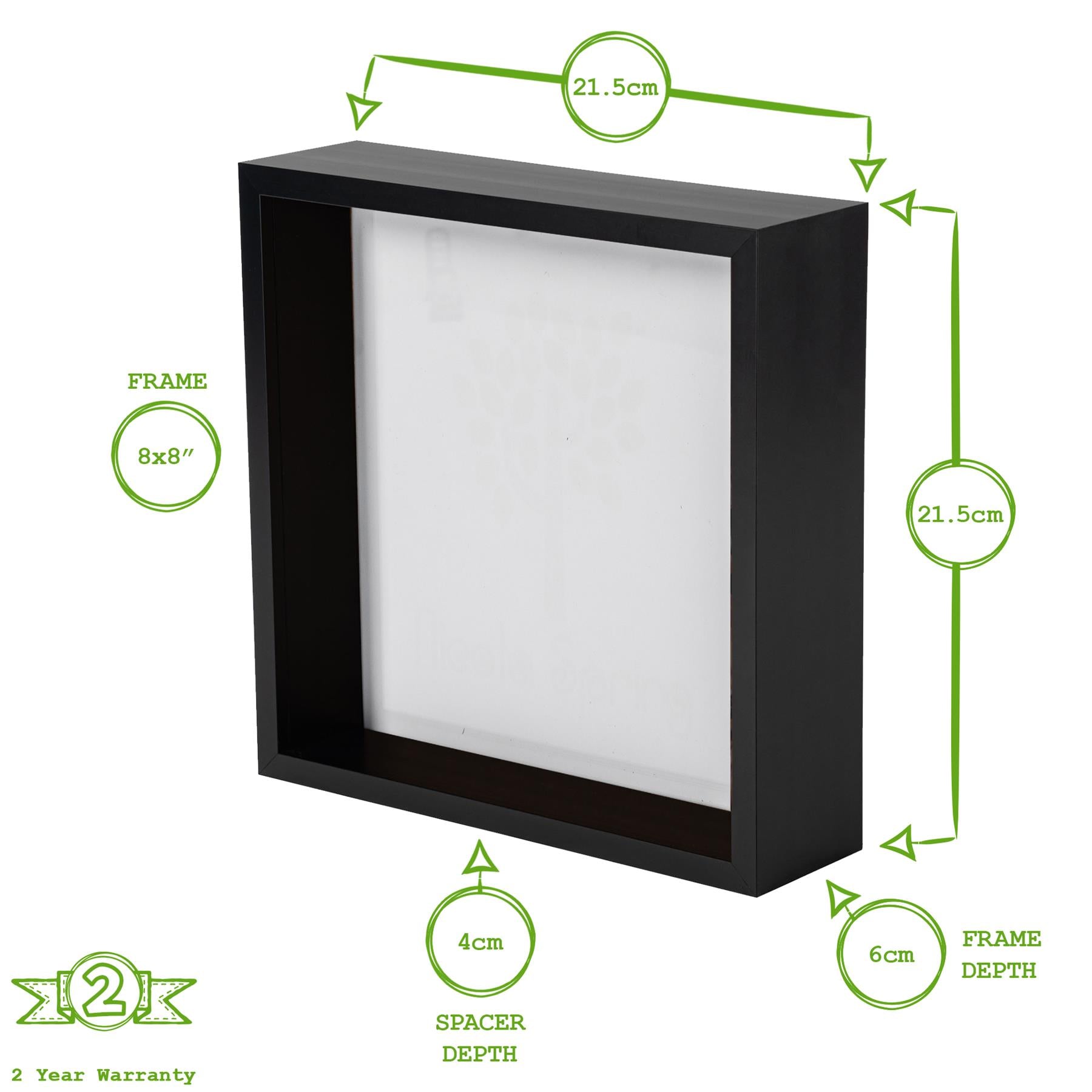 Grey 8" x 8" 3D Deep Box Photo Frame