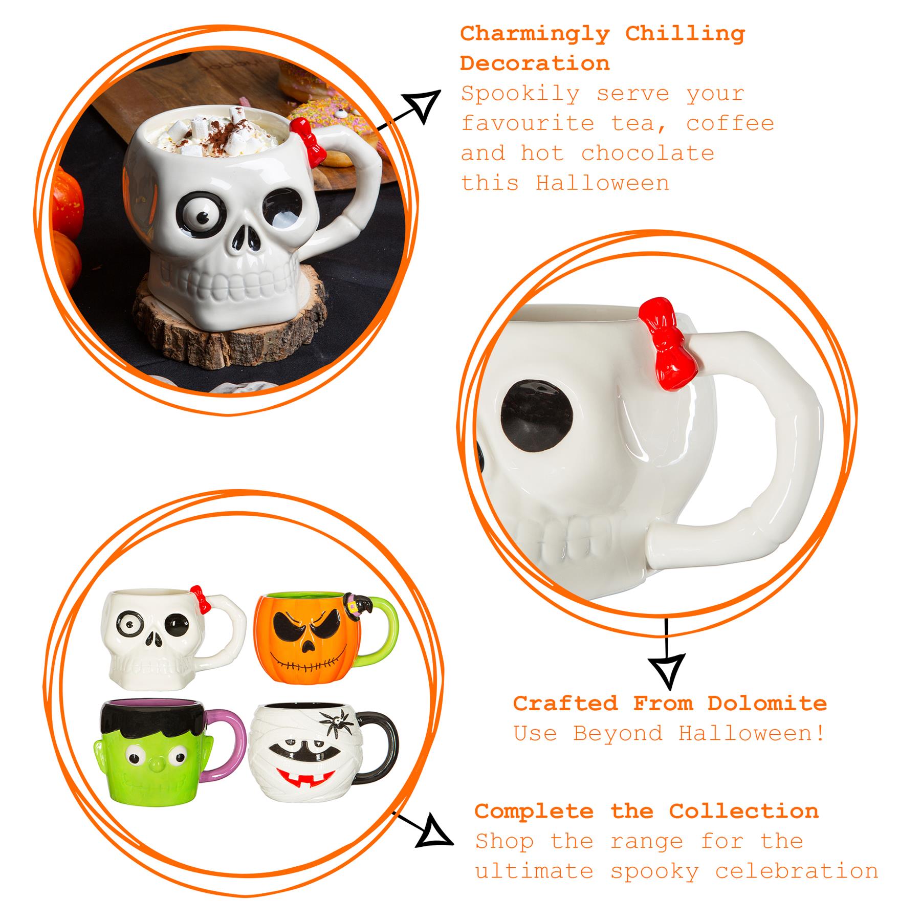 750ml Halloween Skull Stoneware Mug