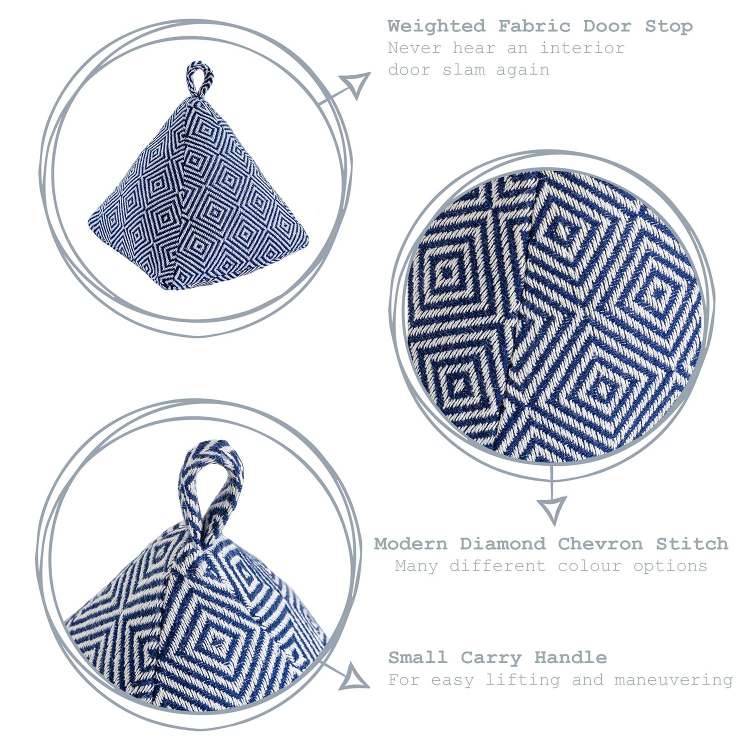 Nicola Spring Decorative Door Stop Blue 20cm Key Features