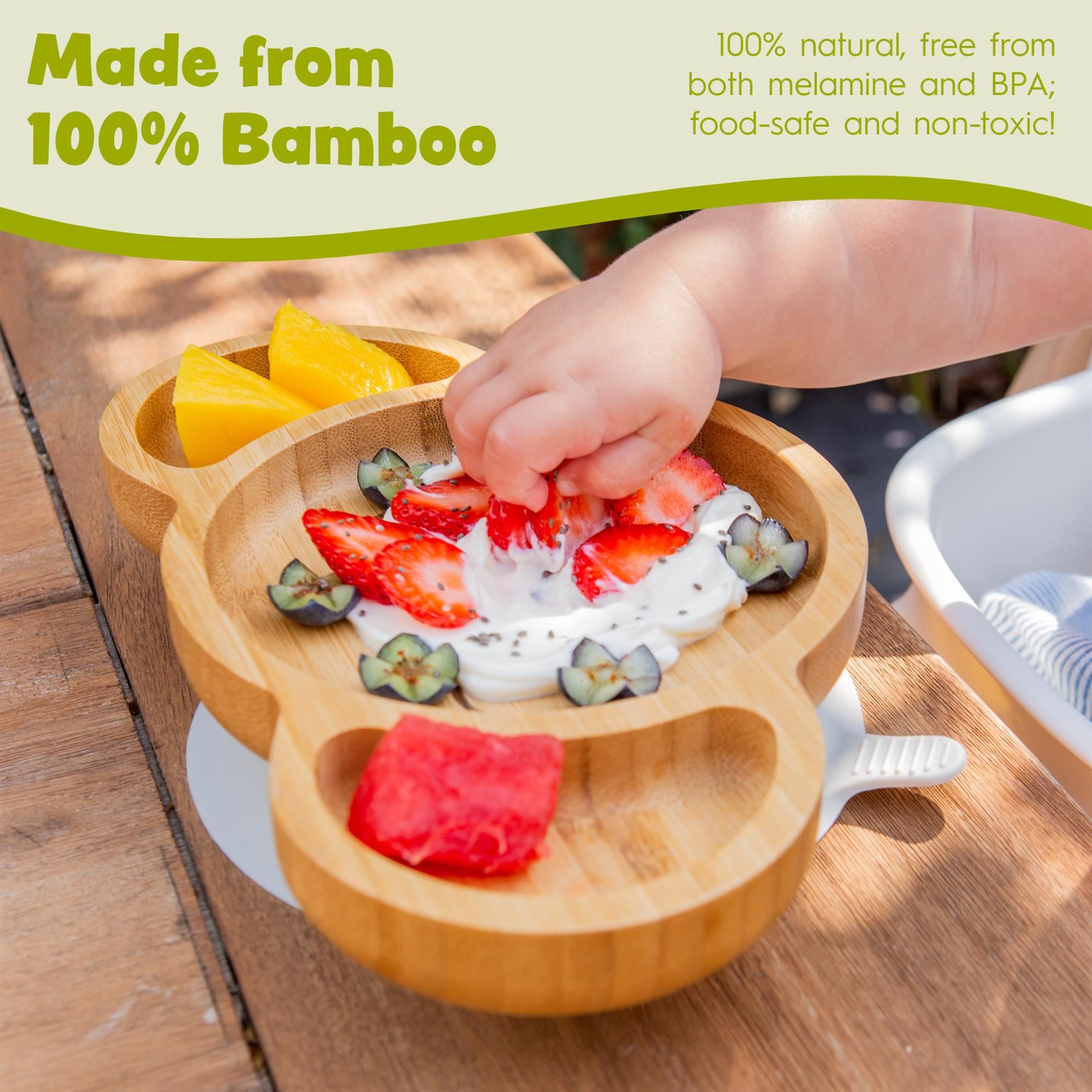 Navy Blue Koala Bamboo Suction Plate