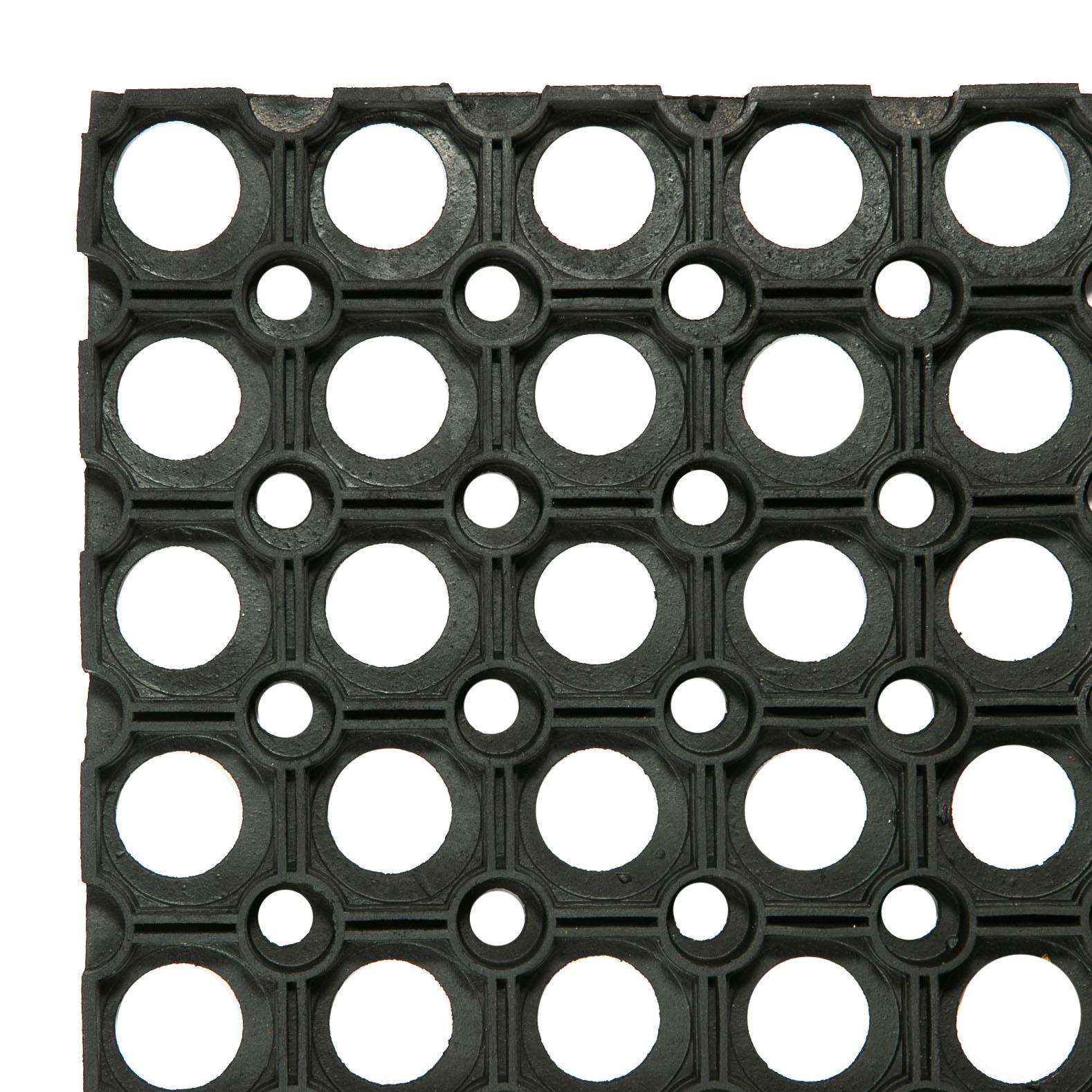 Heavy Duty Rubber Door Mat - 60 x 40cm - Black