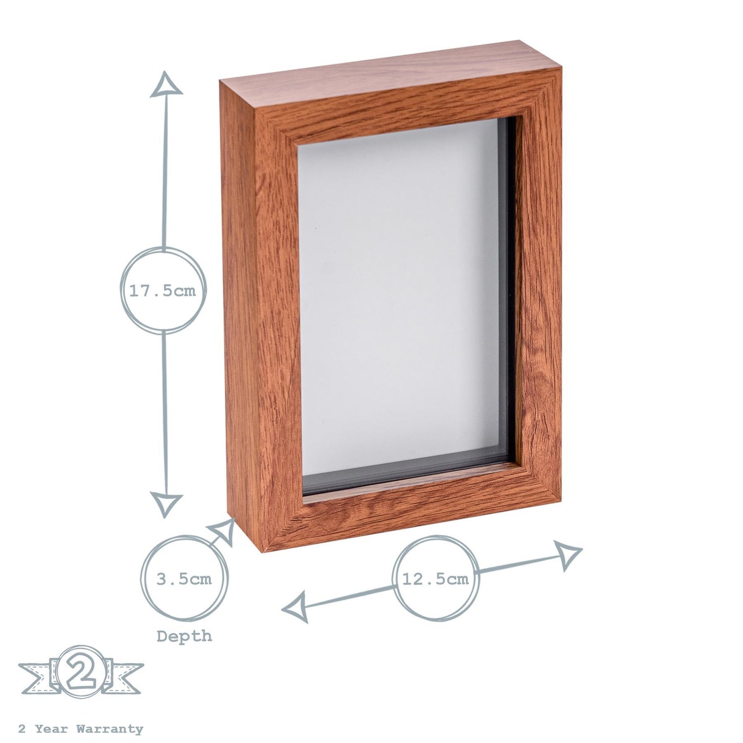 Nicola Spring Box Photo Frame - 4x6 - Dark Wood