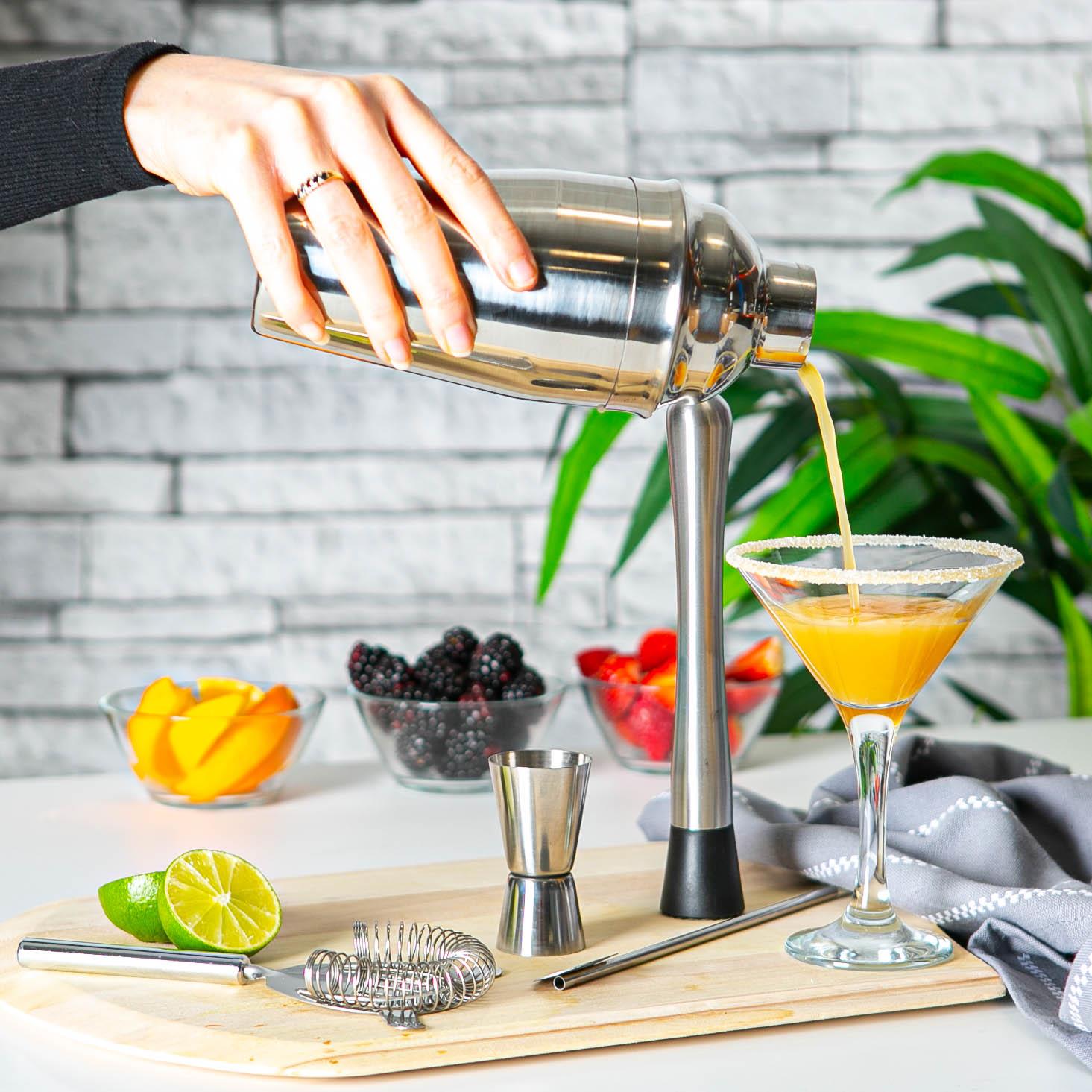 5 Piece Manhattan Cocktail Shaker Set - Silver