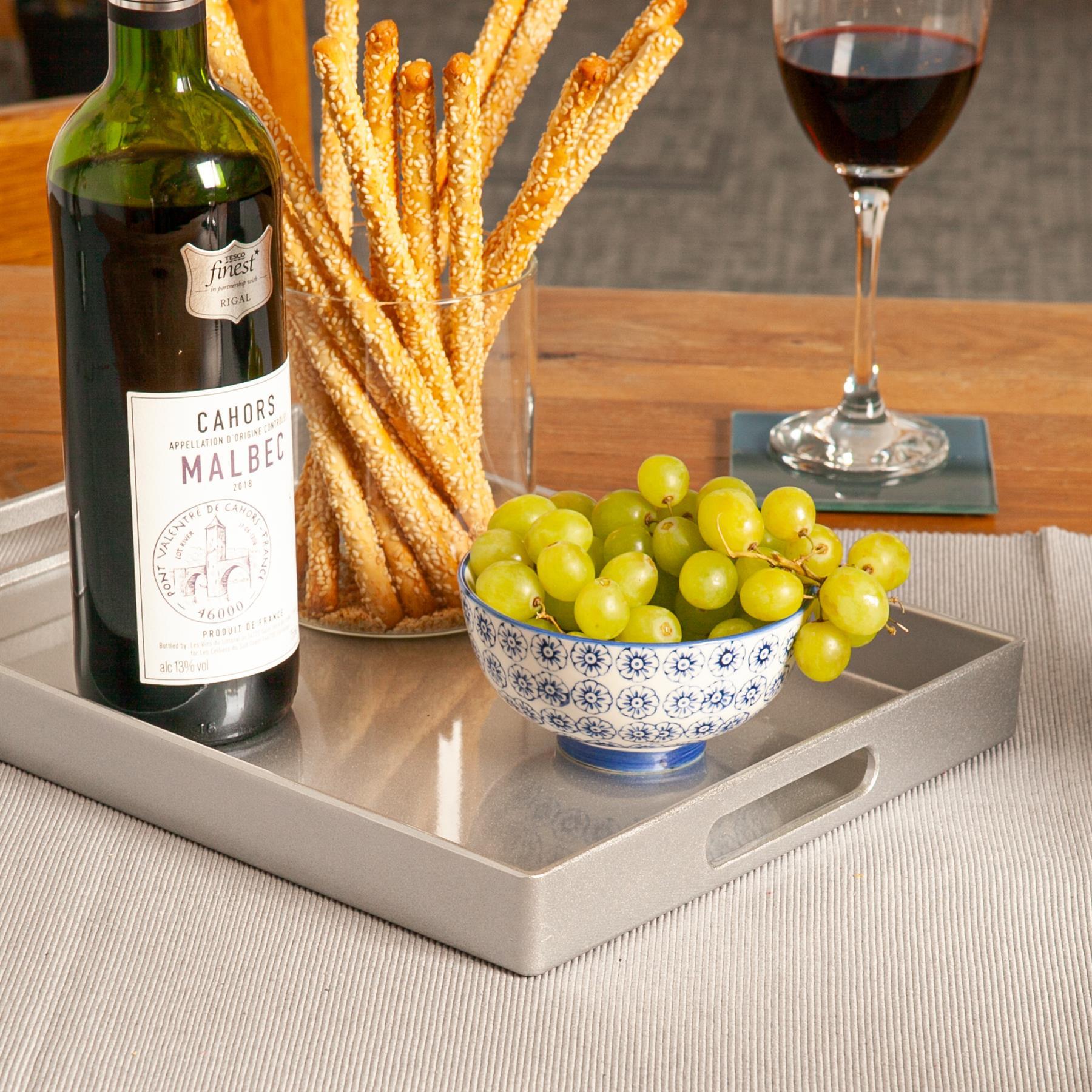 Rectangle Serving Tray - Centre Piece - 34.5cm - Silver