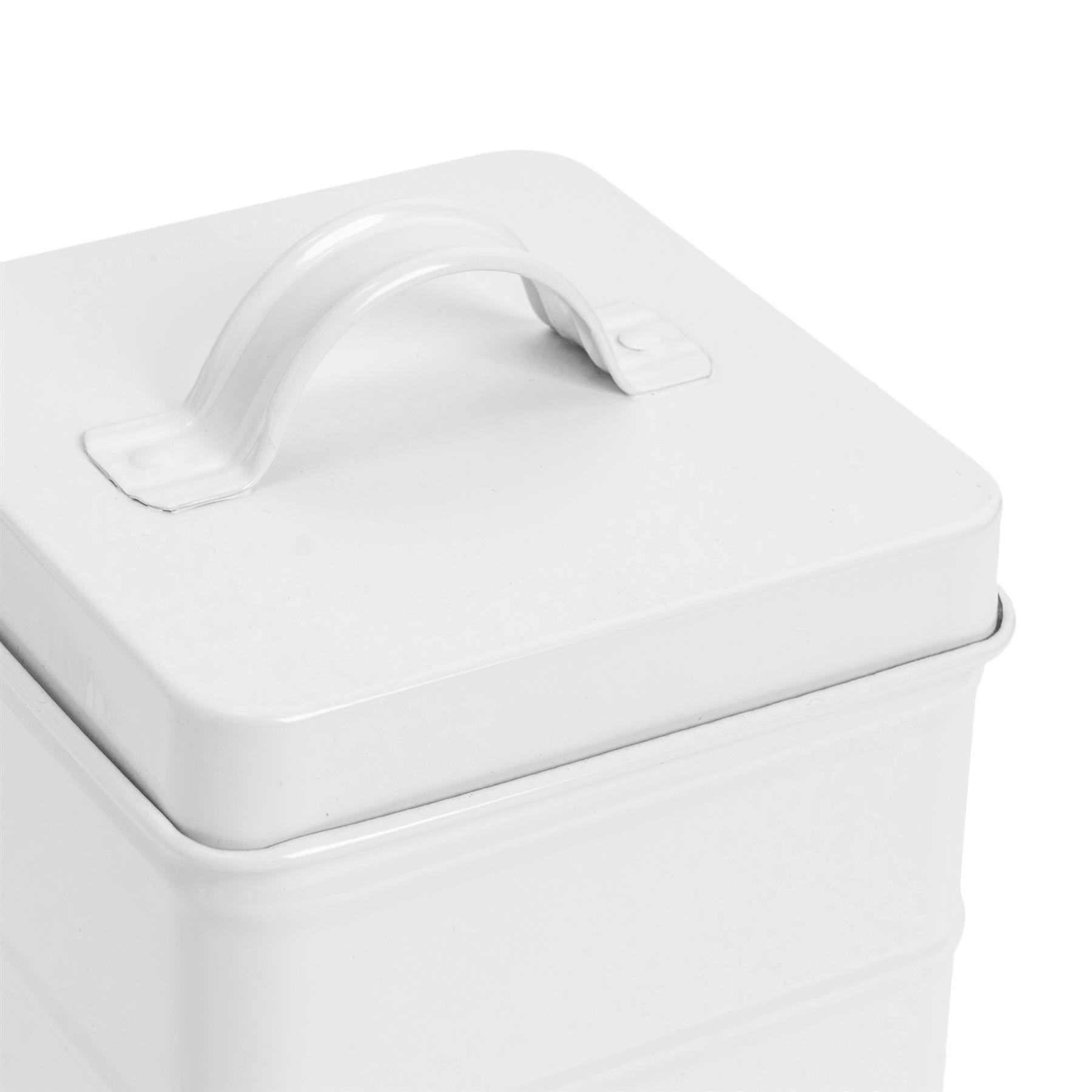 Harbour Housewares Vintage Biscuit Storage Canister - Matte White