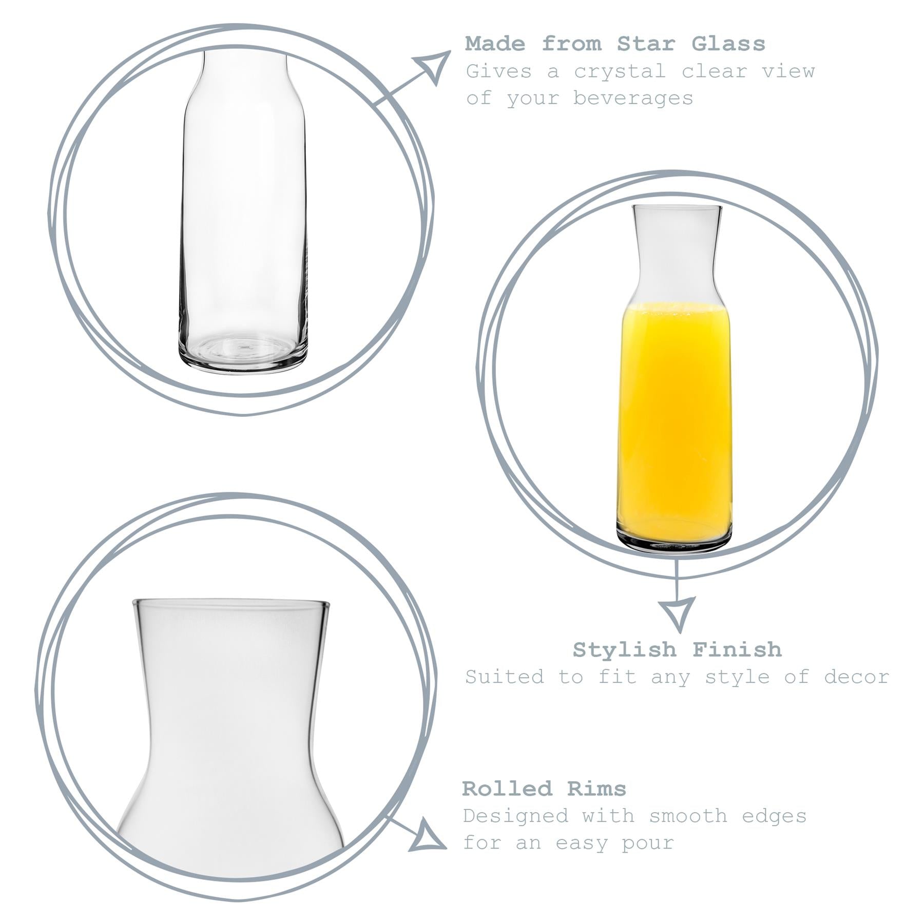 Bormioli Rocco Aquaria Glass Water Carafe - Clear - 1.2L