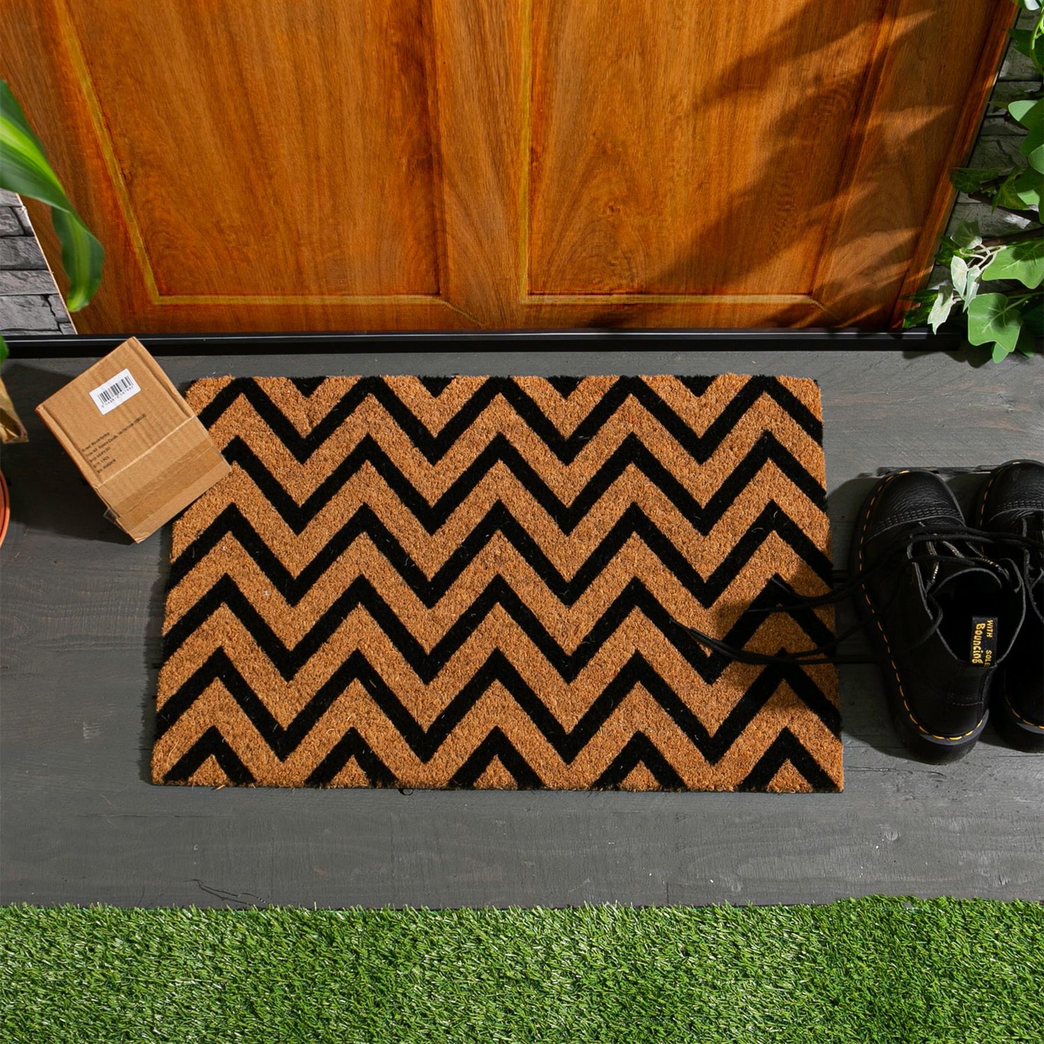 Coir Door Mat - 60 x 40cm - Zig Zag