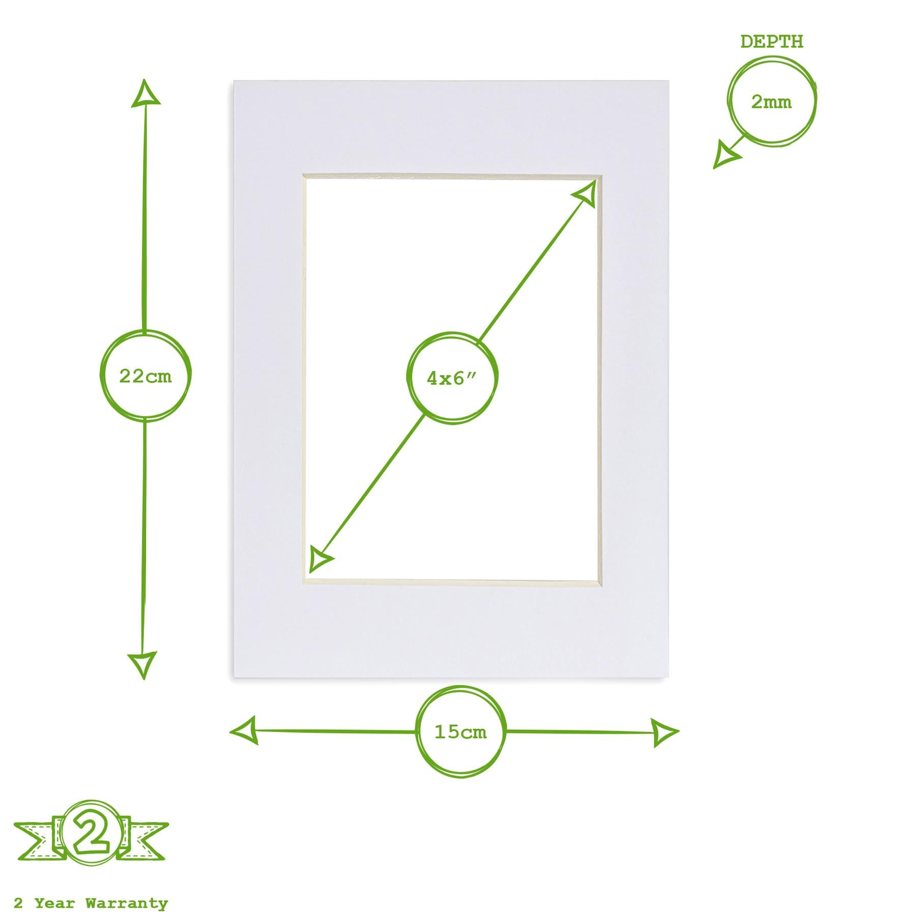 White A5 Frame Picture Mount - Photo Size 4" x 6"