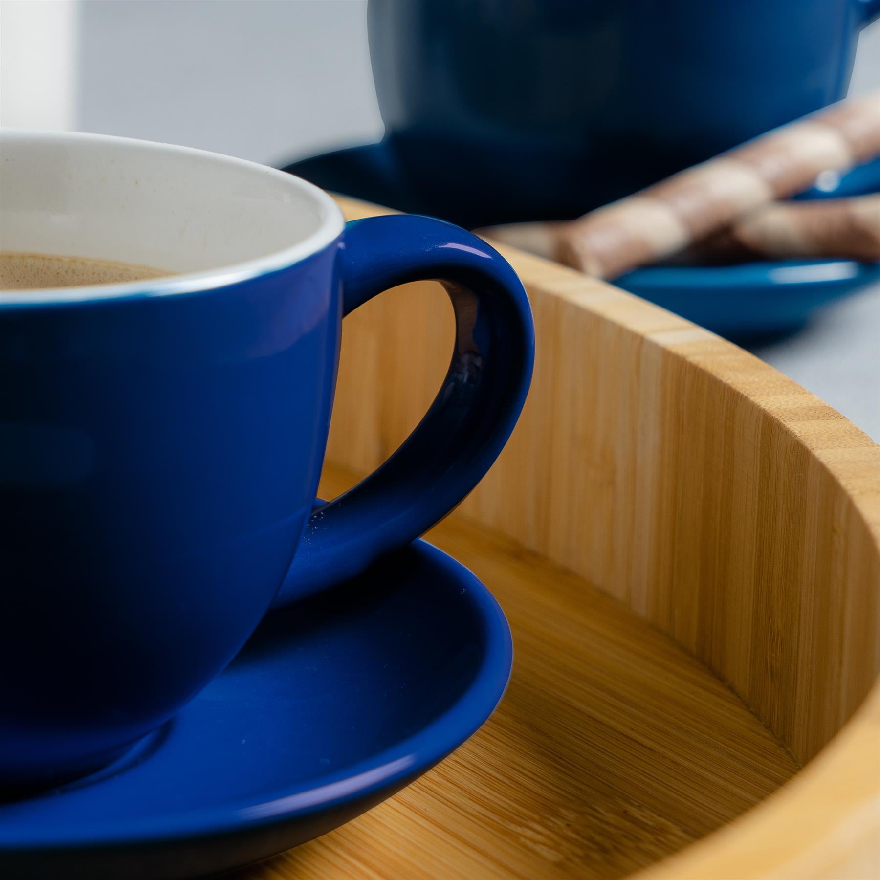 Coloured Cappuccino Saucer - 14cm - Navy