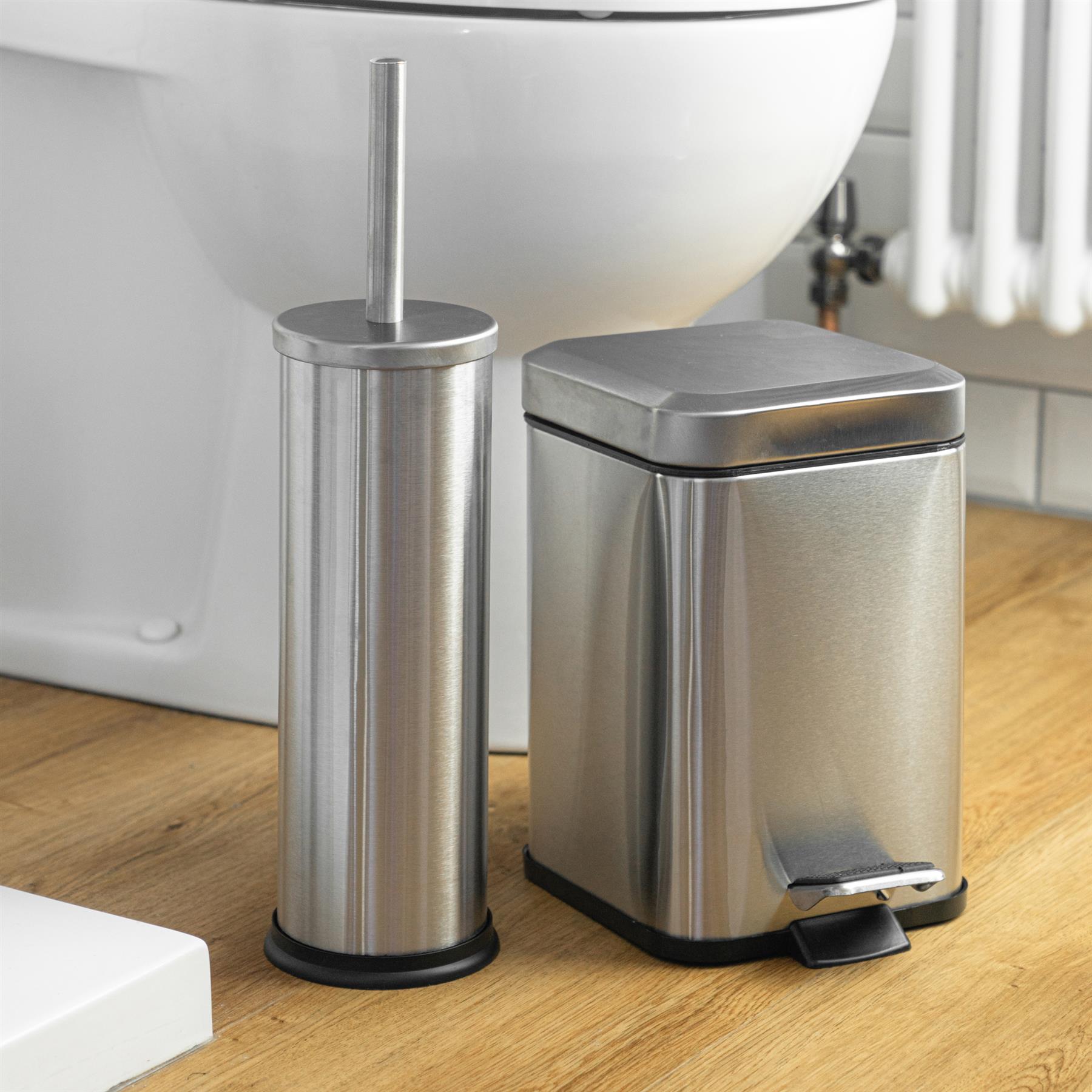 Harbour Housewares Bathroom Toilet Brush & Holder Set - Matte