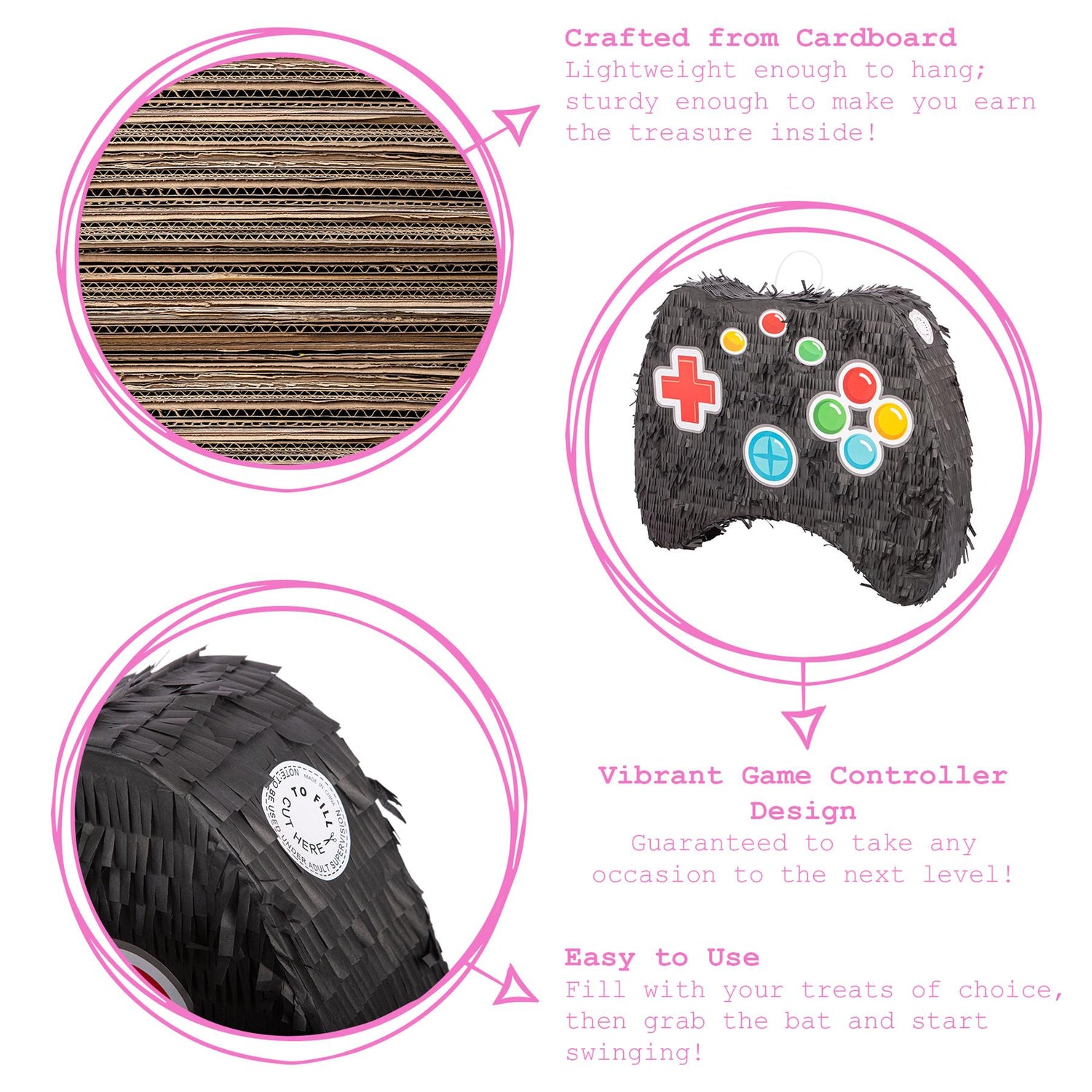 2pc Game Controller Pinata Set with Blindfold