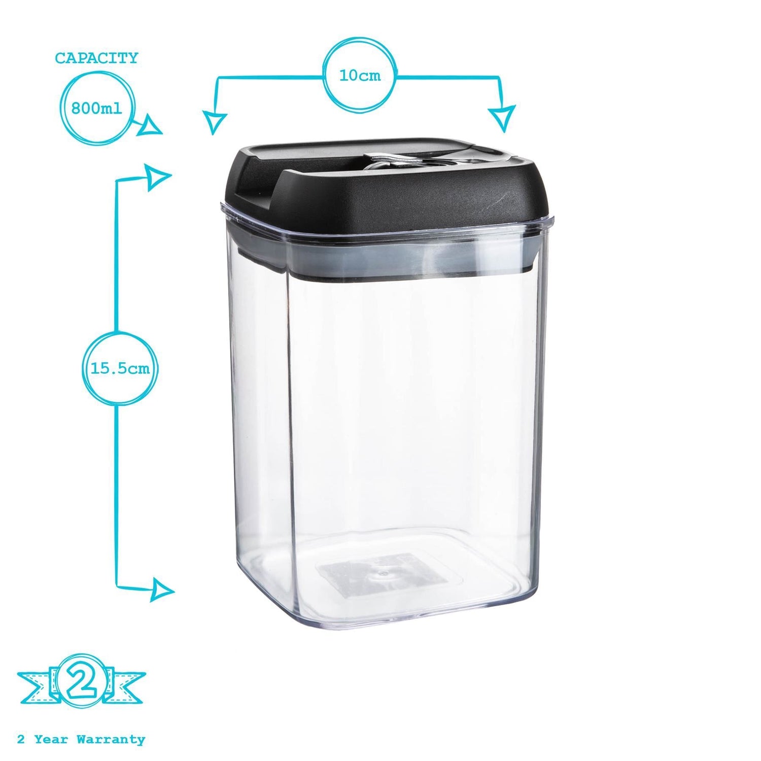 Flip Lock Plastic Food Storage Container - 800ml