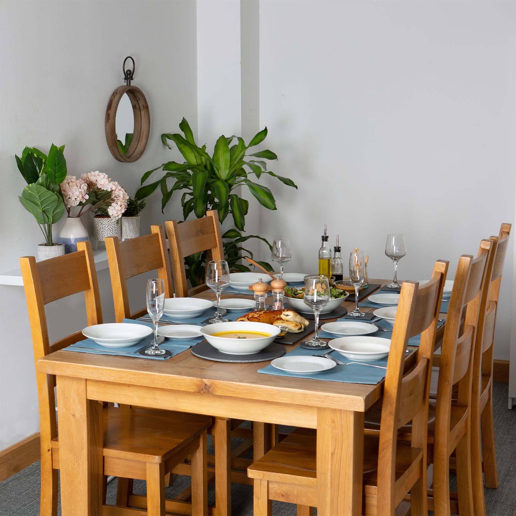 Ribbed Cotton Placemat - Olympic Blue