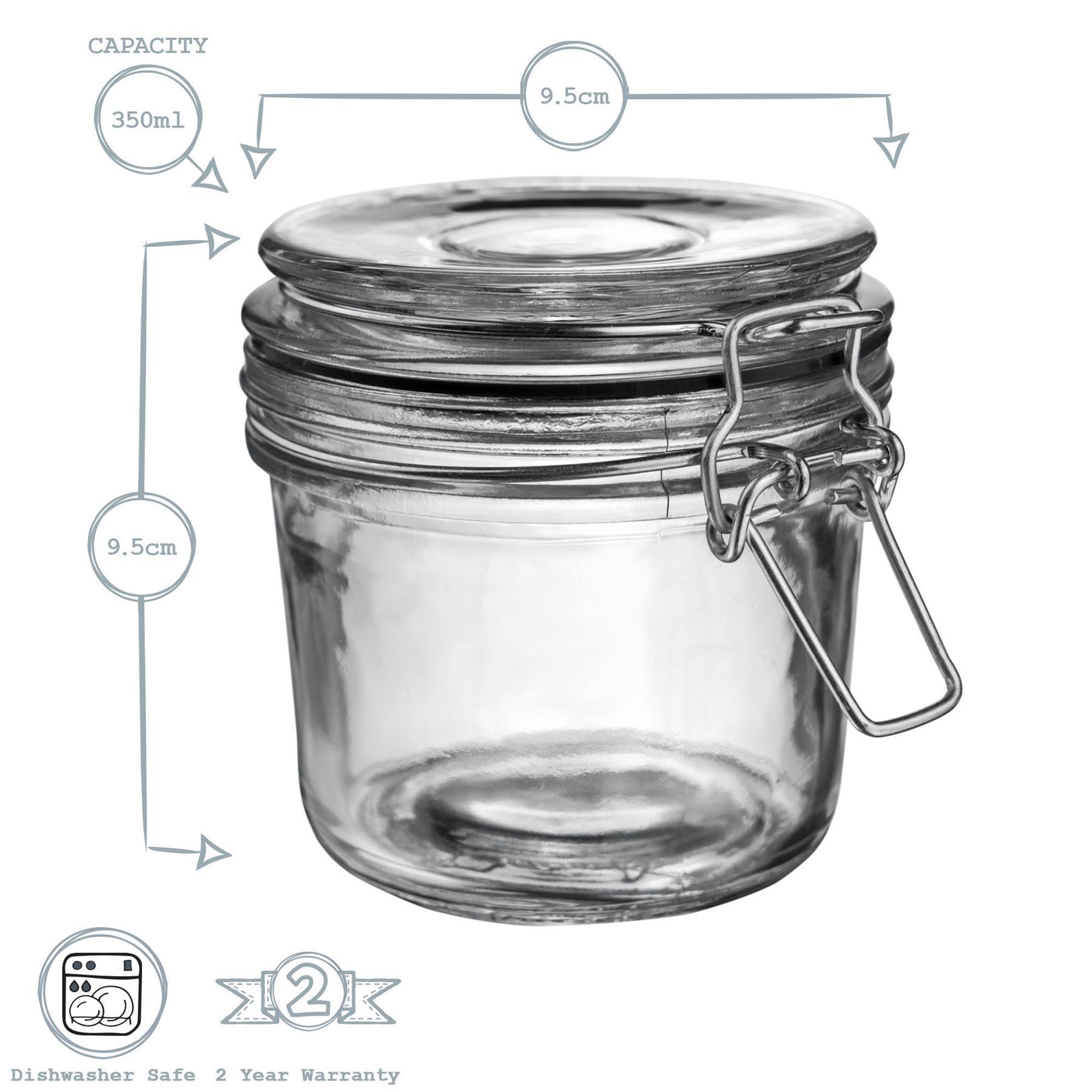 Argon Tableware Glass Storage Jar - 350ml - Black Seal