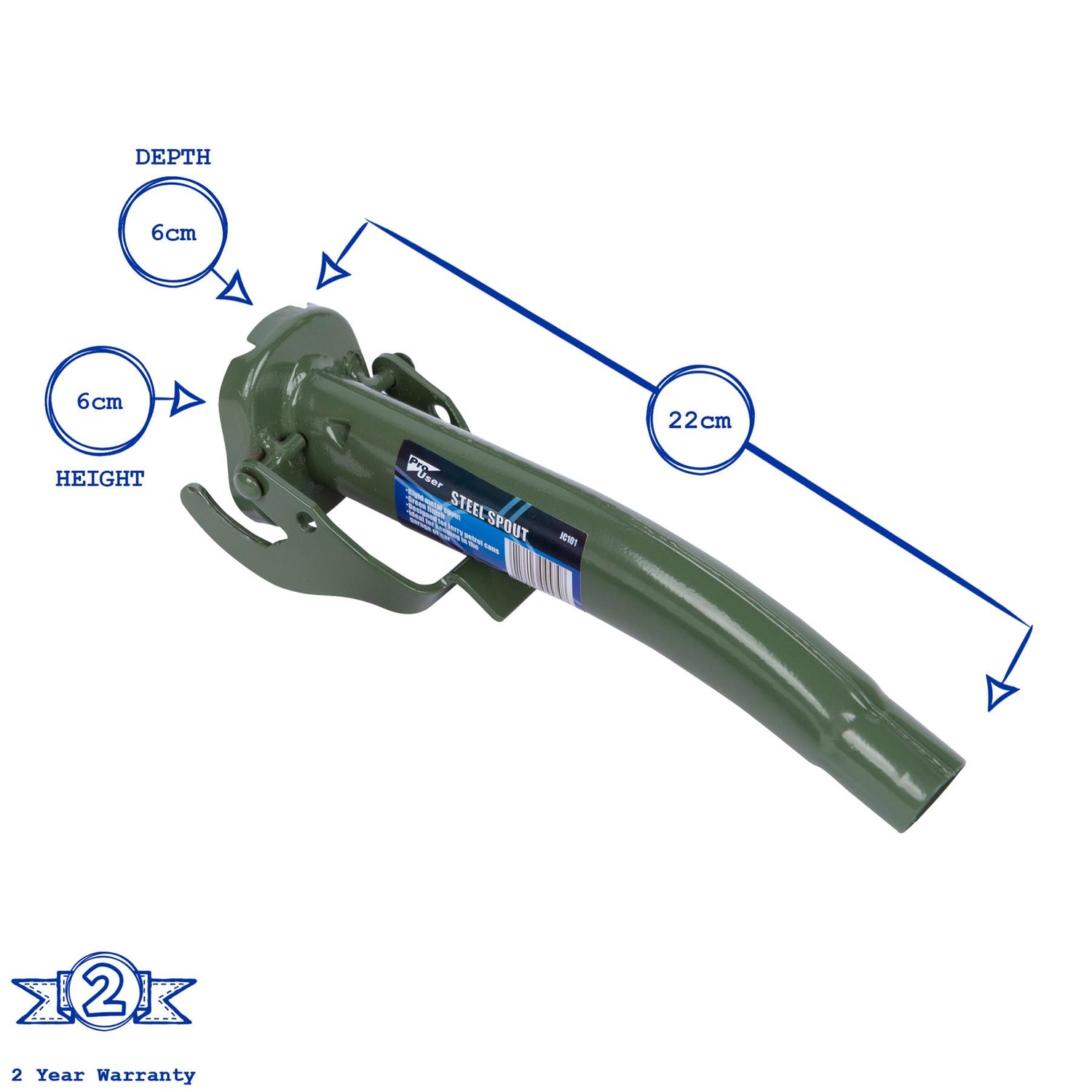 22cm Steel Jerry Can Spout