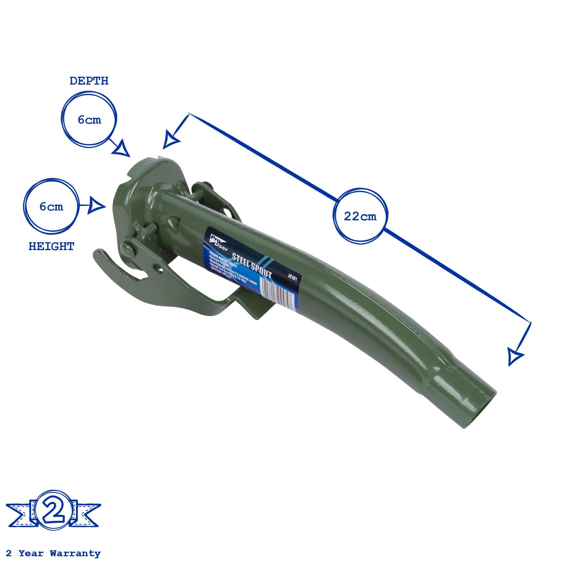 22cm Steel Jerry Can Spout