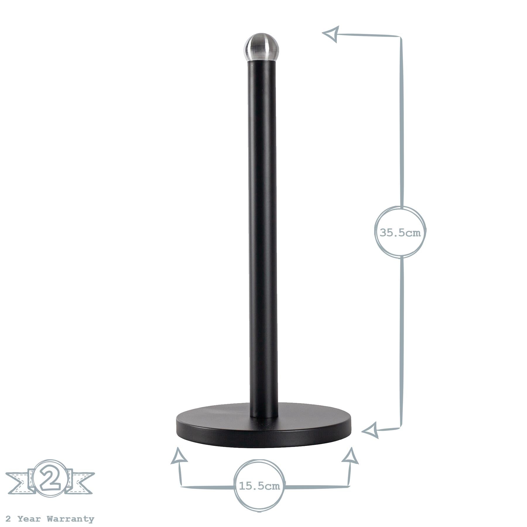 Harbour Housewares Vintage Steel Kitchen Roll Holder - Black