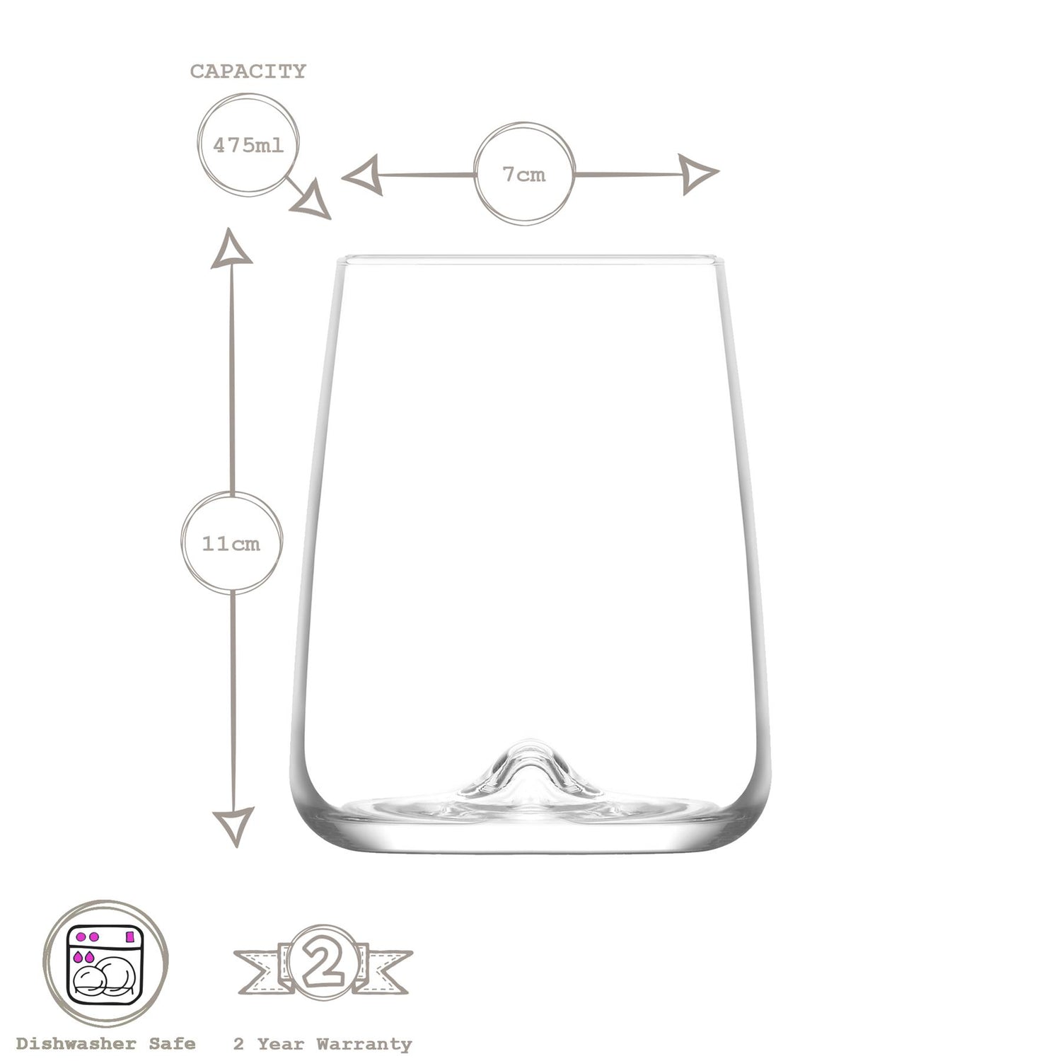 475ml Terra Whiskey Glass