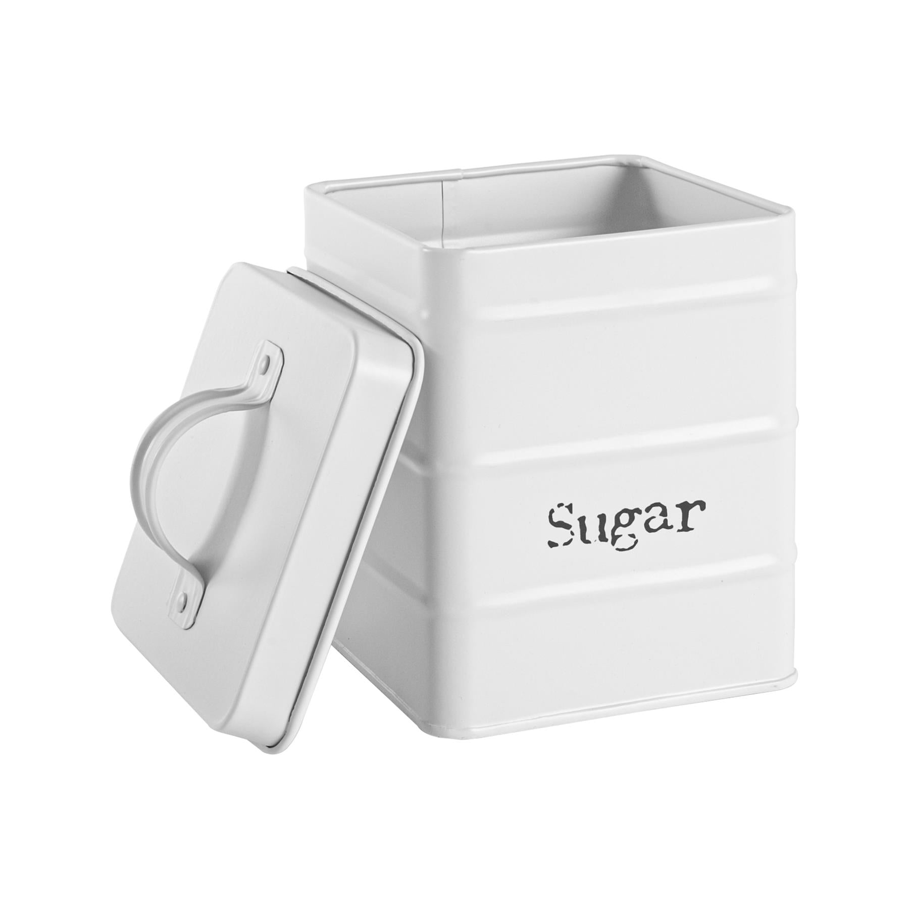 Harbour Housewares Vintage Sugar Storage Canister - Matte White