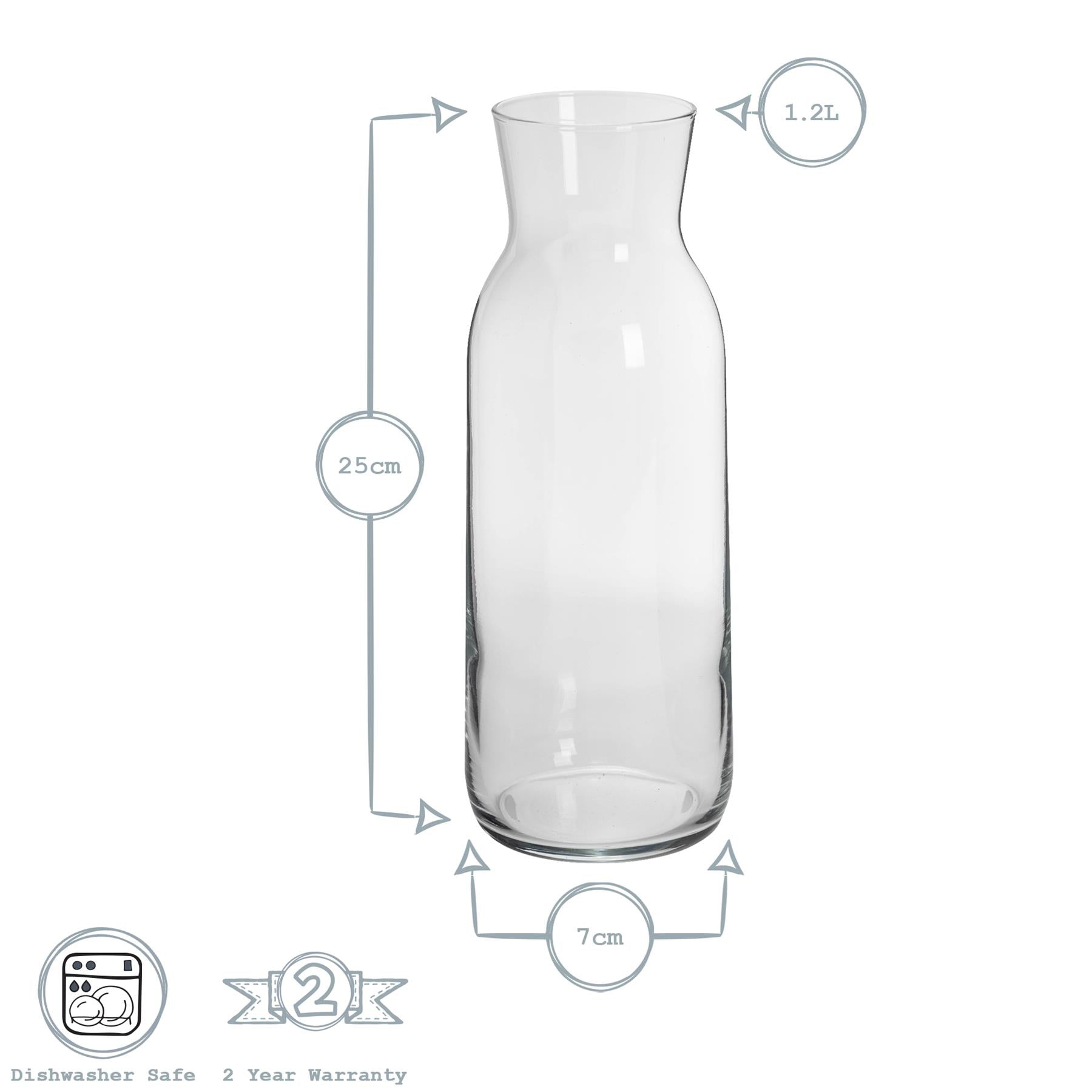 Argon Tableware Brocca Glass Water Carafe 1.2L Product Dimensions