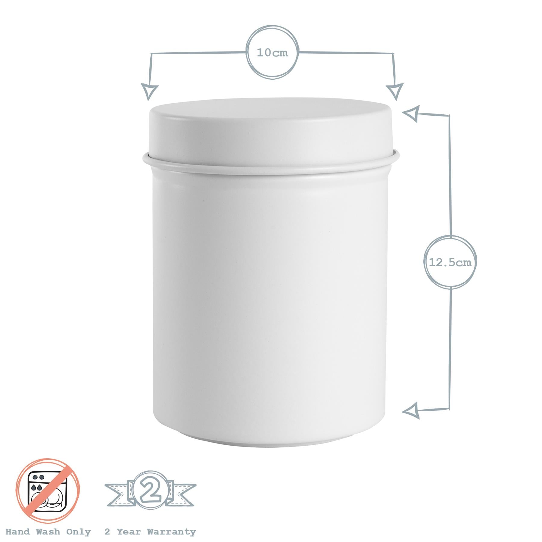 Harbour Housewares Vintage Sugar Storage Canister - Matte White
