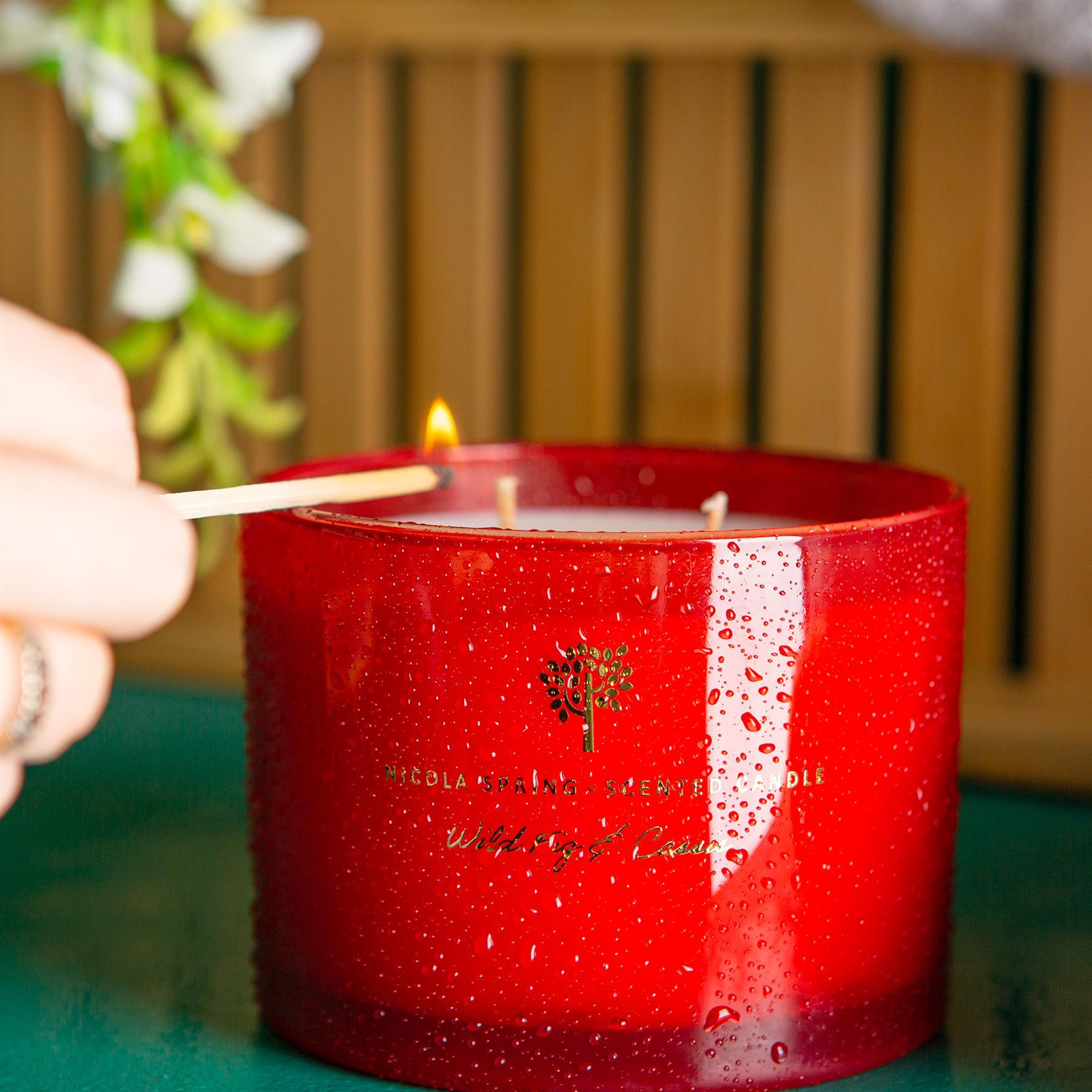350g Double Wick Wild Fig & Cassis Soy Wax Scented Candle - by Nicola Spring