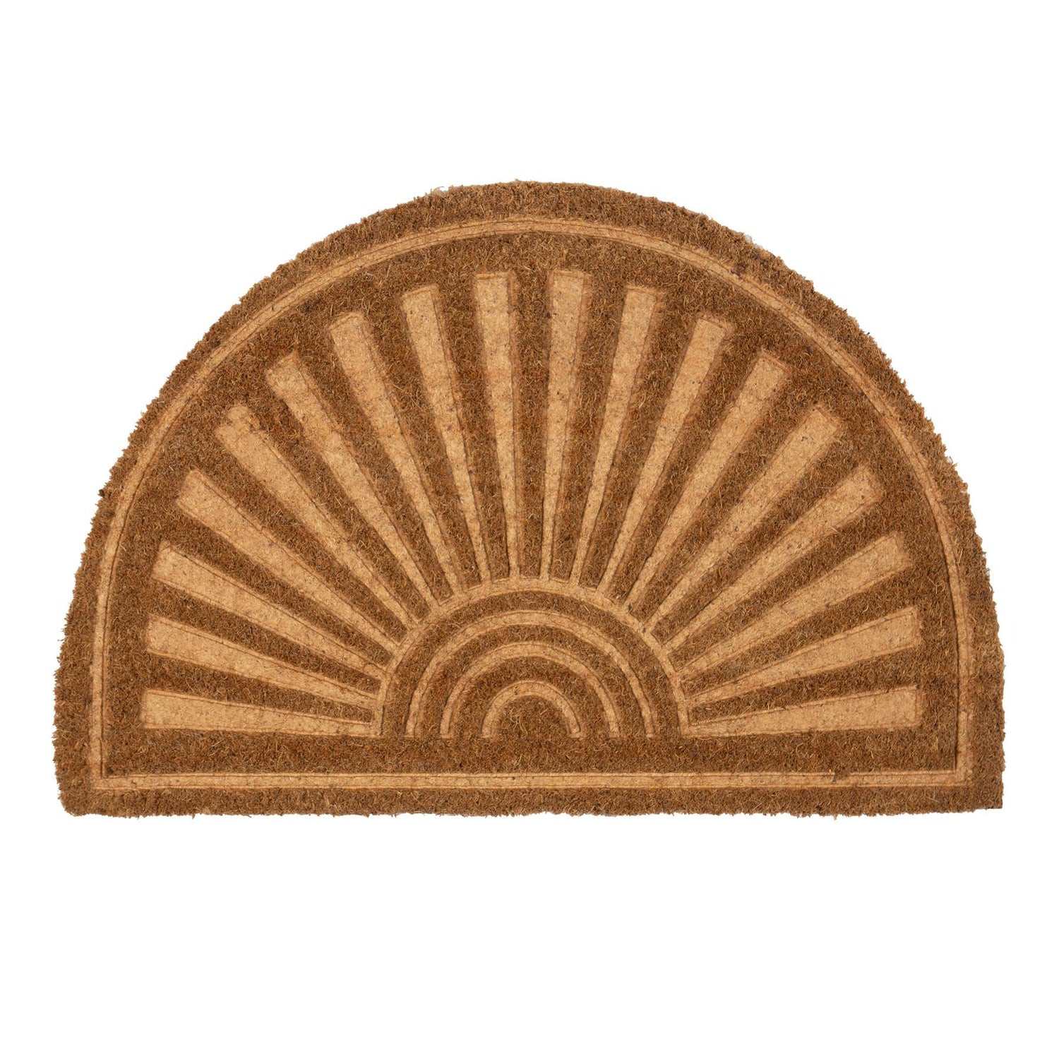 Nicola Spring Coir Half Moon Door Mat - 60 x 40cm - Embossed
