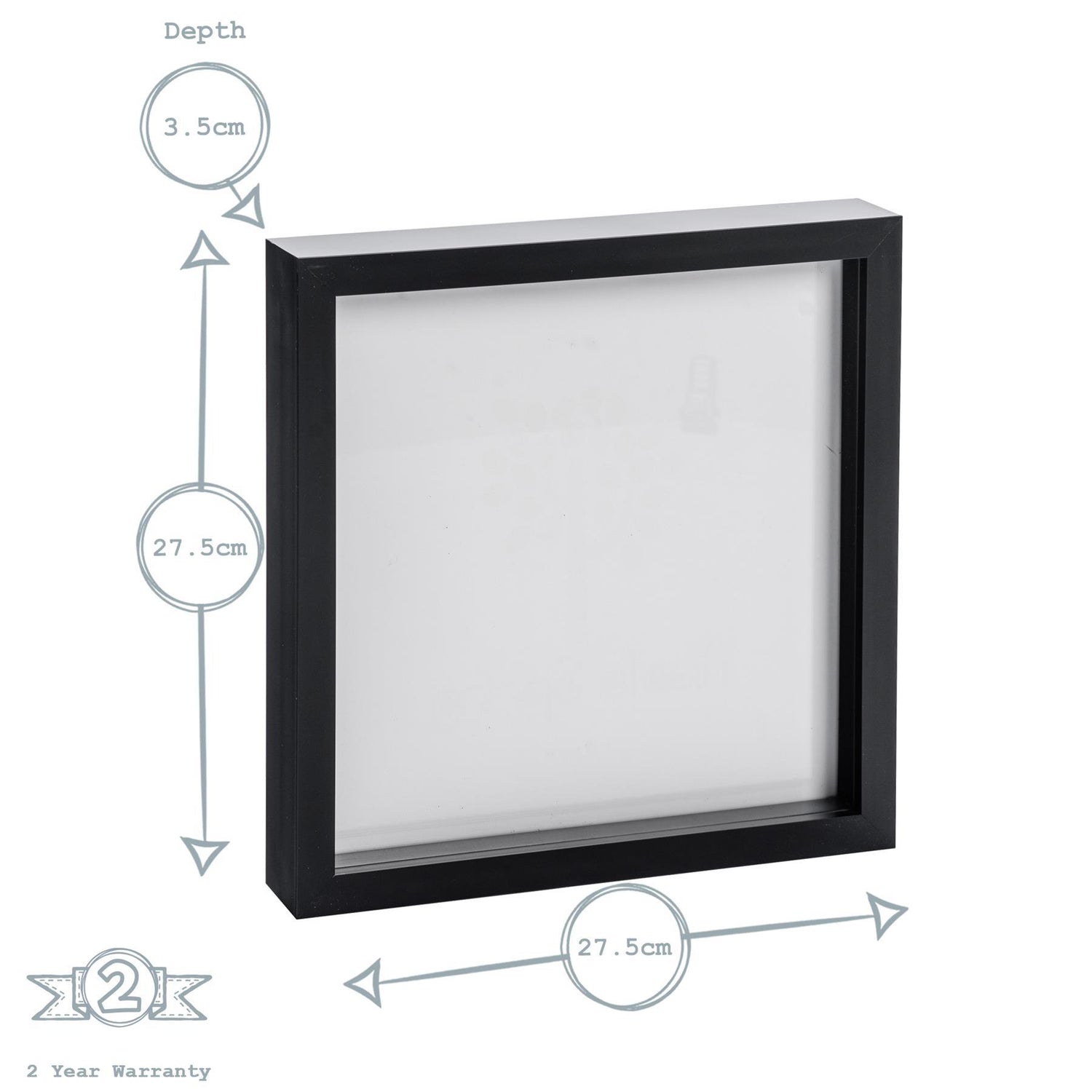 Nicola Spring Box Photo Frame - 10x10" - Black