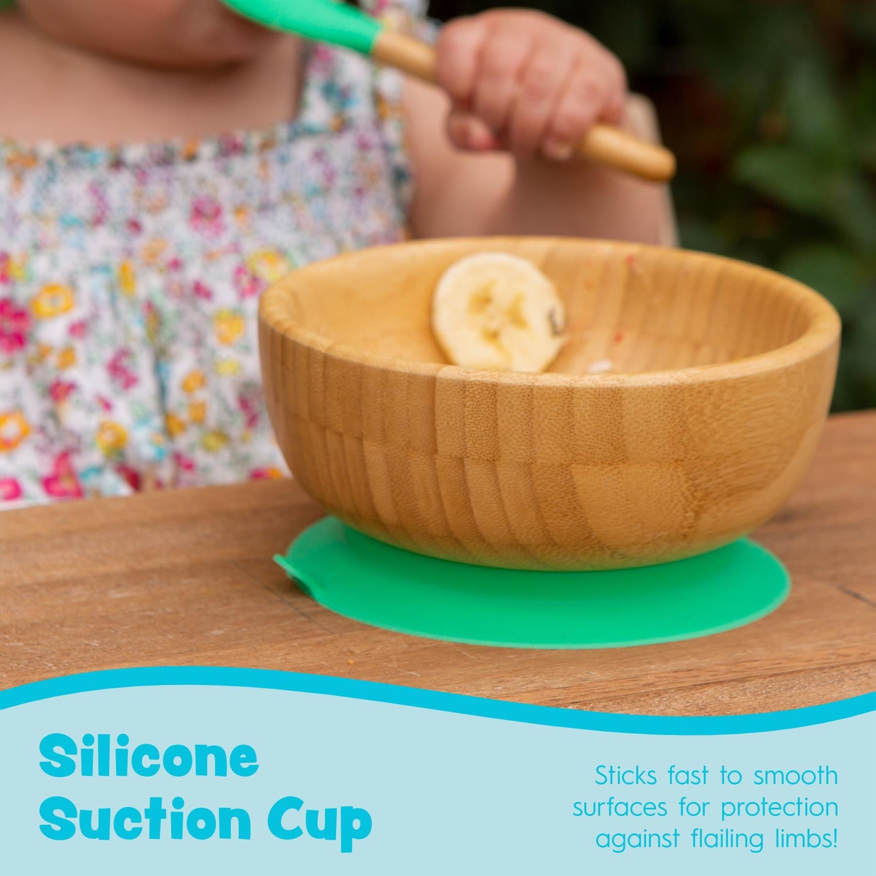 Olive Green Bamboo Suction Bowl