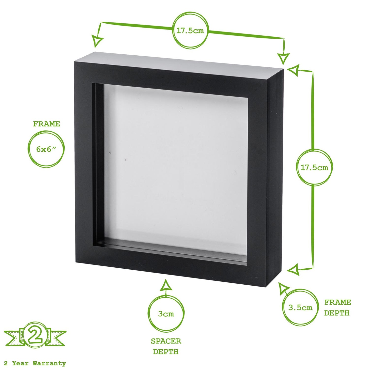 6" x 6" 3D Box Photo Frame - Light Brown