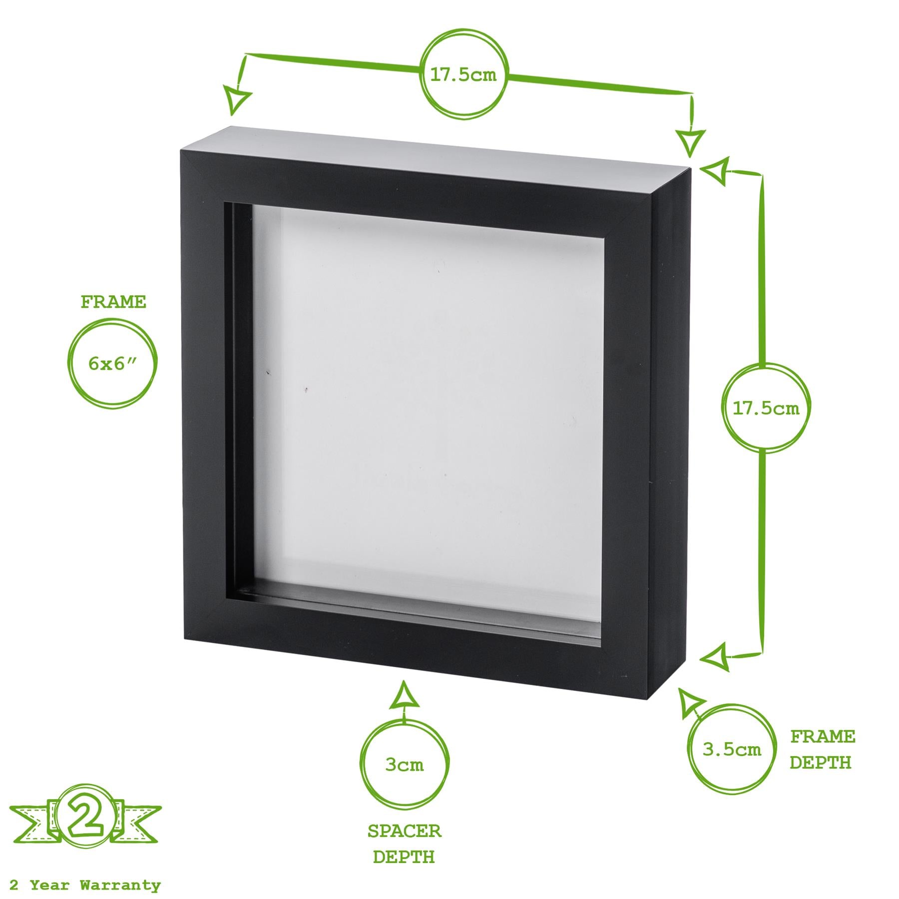 6" x 6" 3D Box Photo Frame - Light Brown