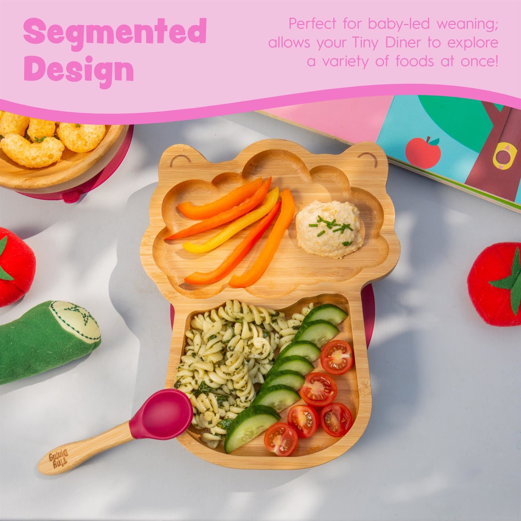 Pastel Pink Llama Bamboo Suction Plate
