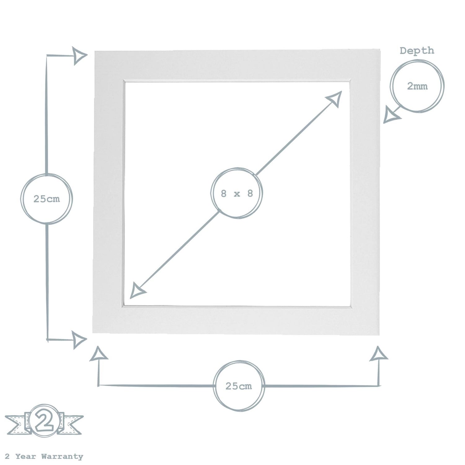 Picture Mount for 10 x 10 Frame | Photo Size 8 x 8 - Ivory