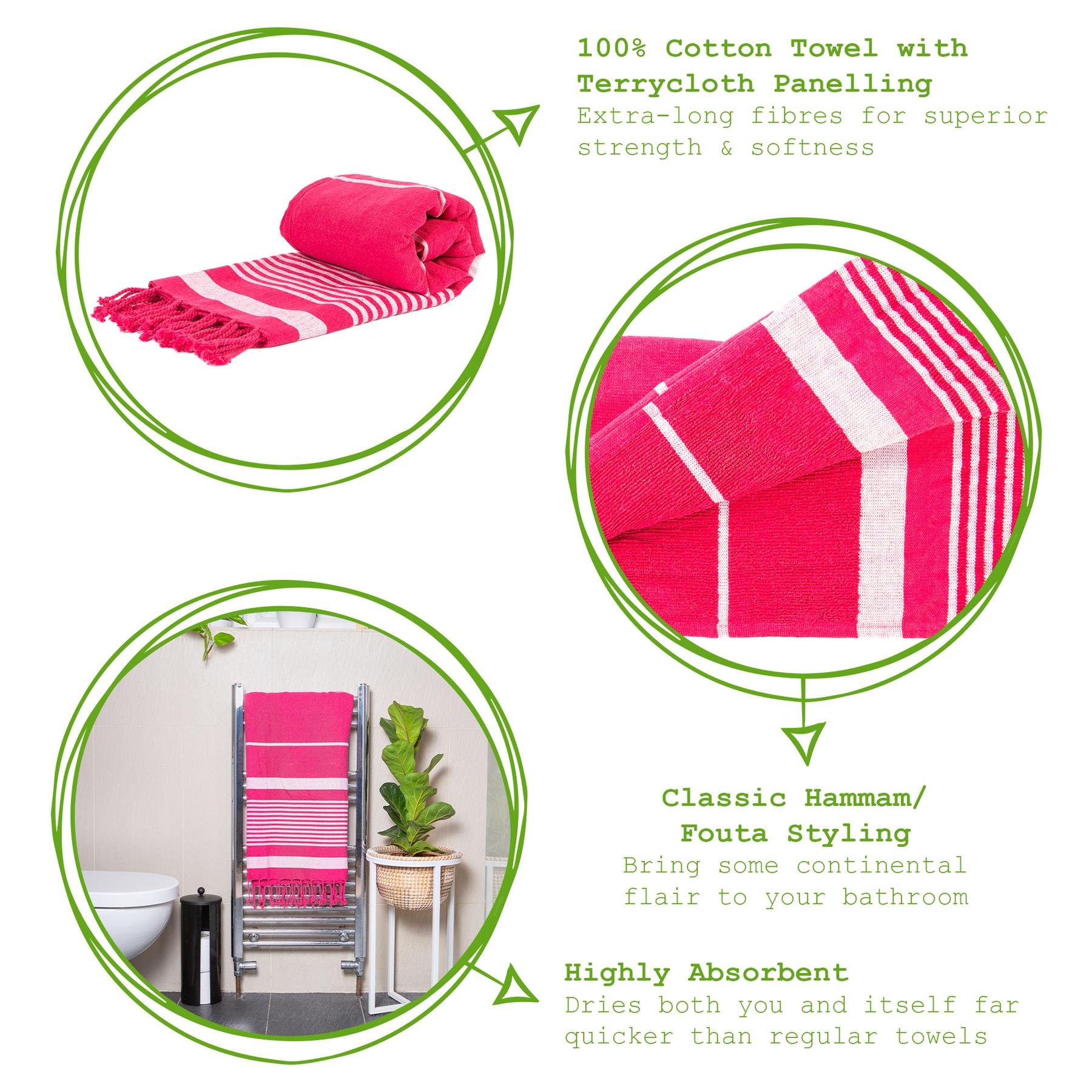 Deluxe Turkish Cotton Bath Towel - Hot Pink