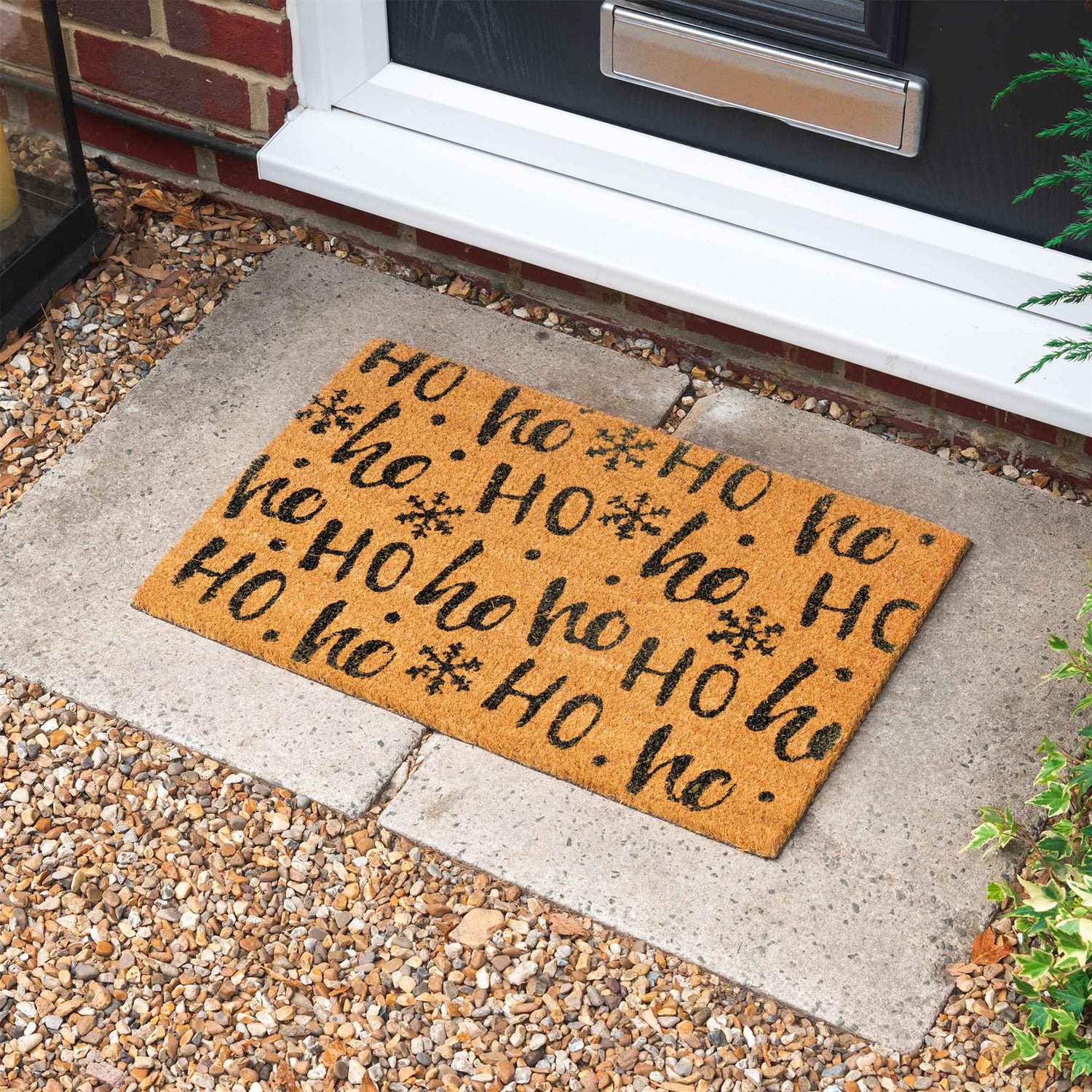 Nicola Spring Christmas Door Mat - 60 x 40cm - Ho Ho Ho Exterior Doorstep