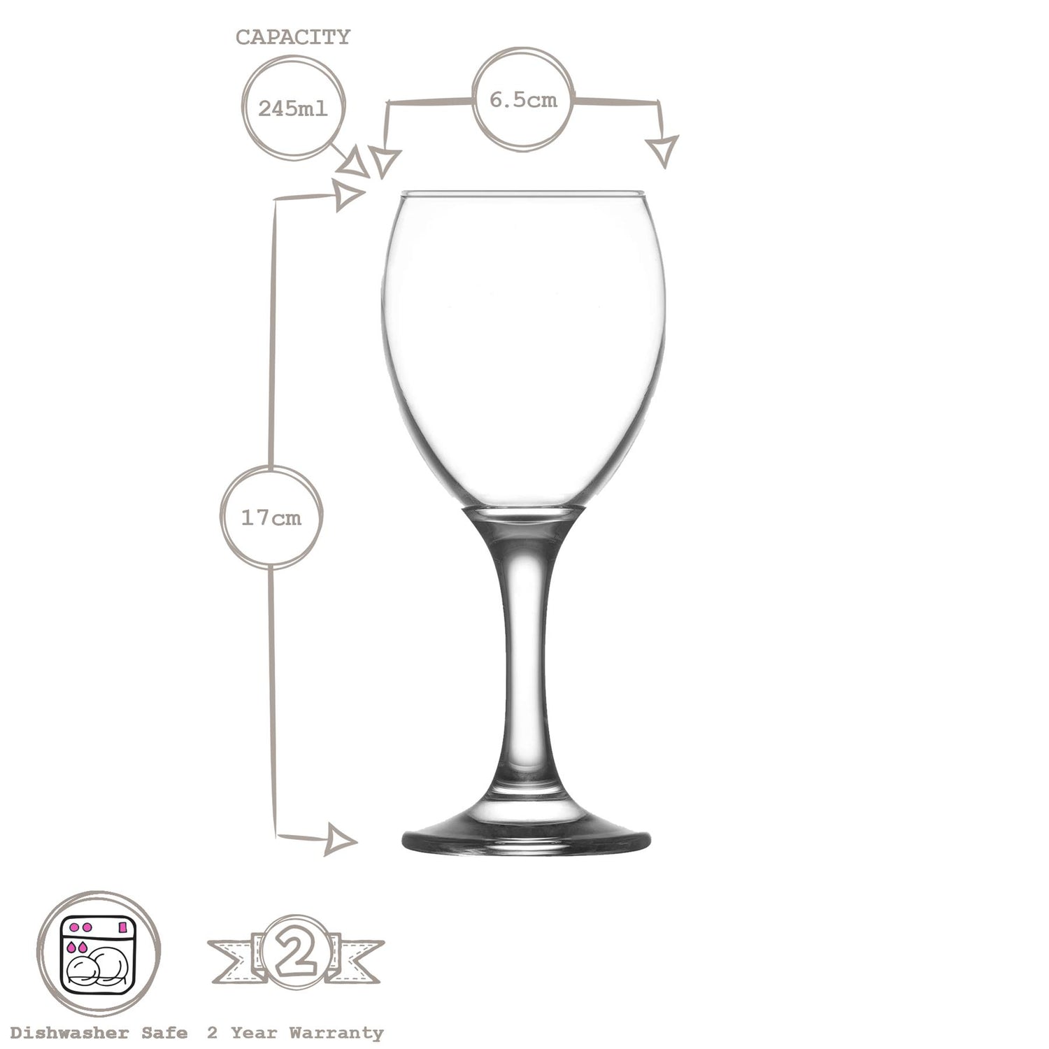 245ml Empire White Wine Glass