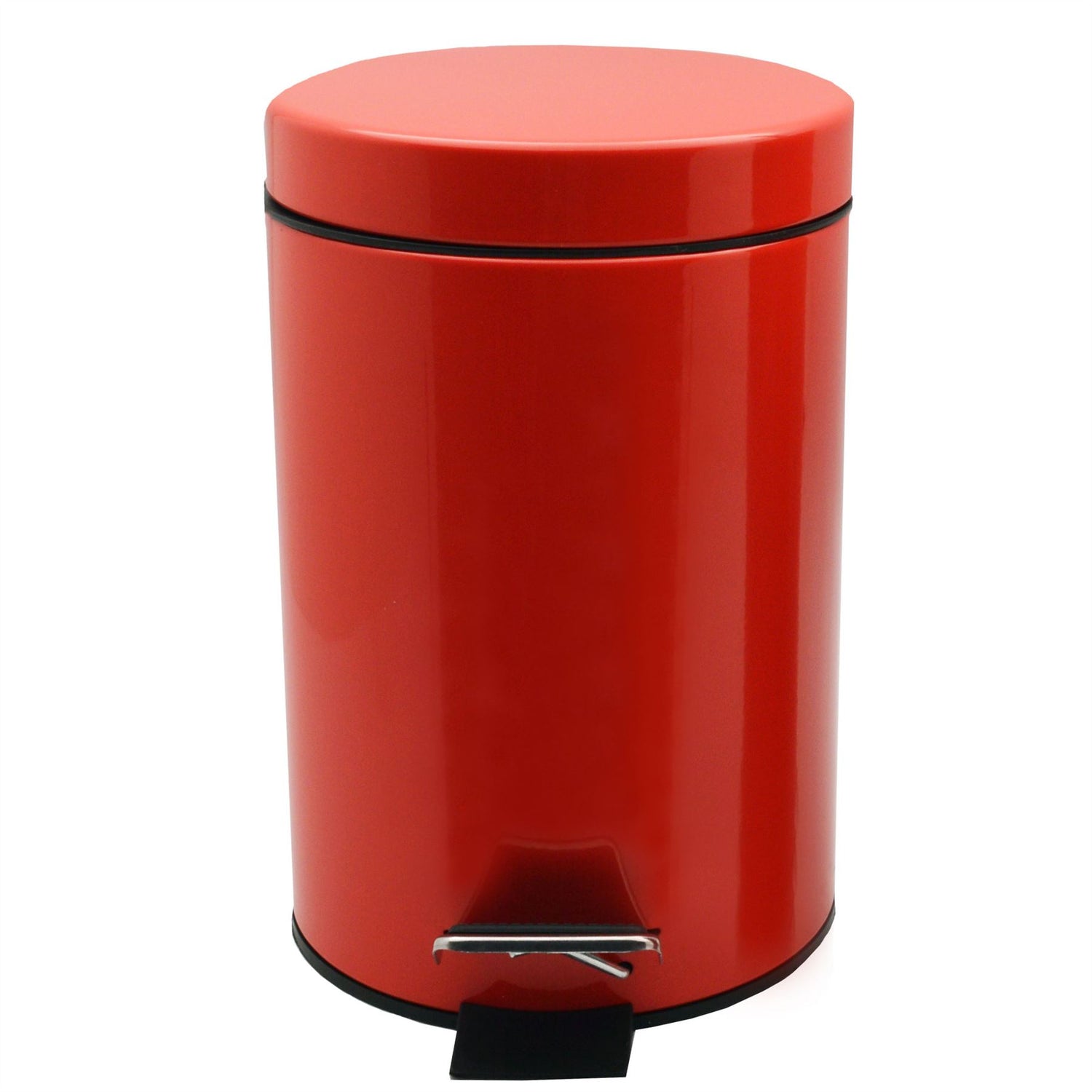 Harbour Housewares Bathroom Pedal Bin With Inner Bucket - Red - 3L