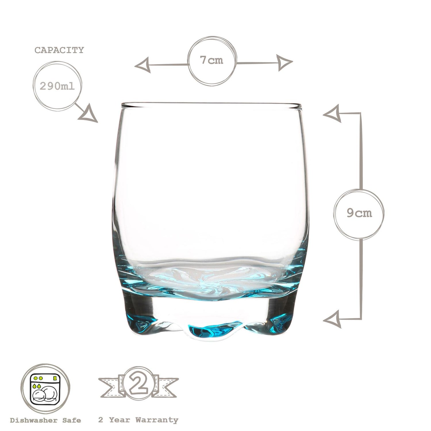 Adora 290ml Multicolour Whisky Glass - By LAV