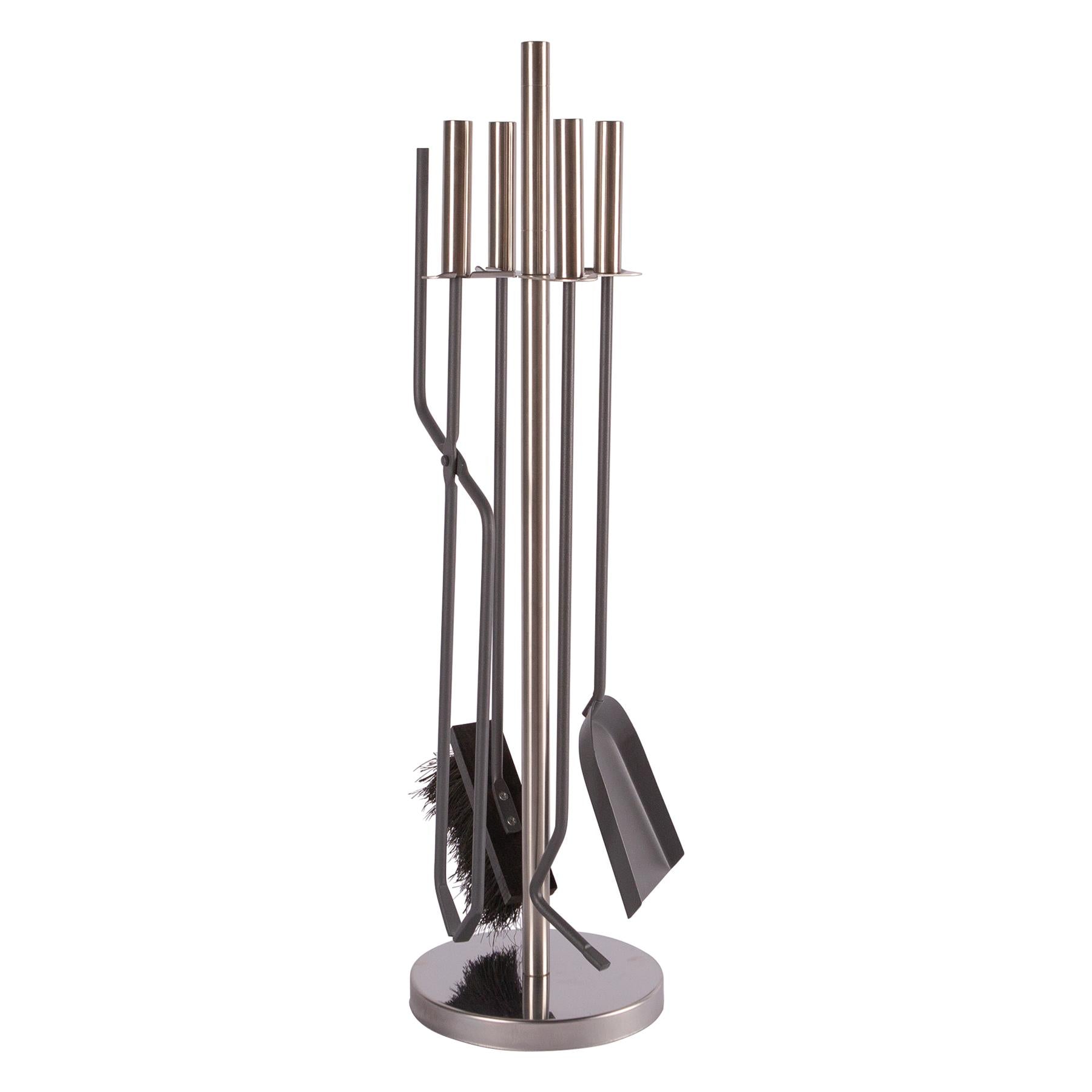 5pc Silver Petworth Fireside Companion Set - By Hammer & Tongs
