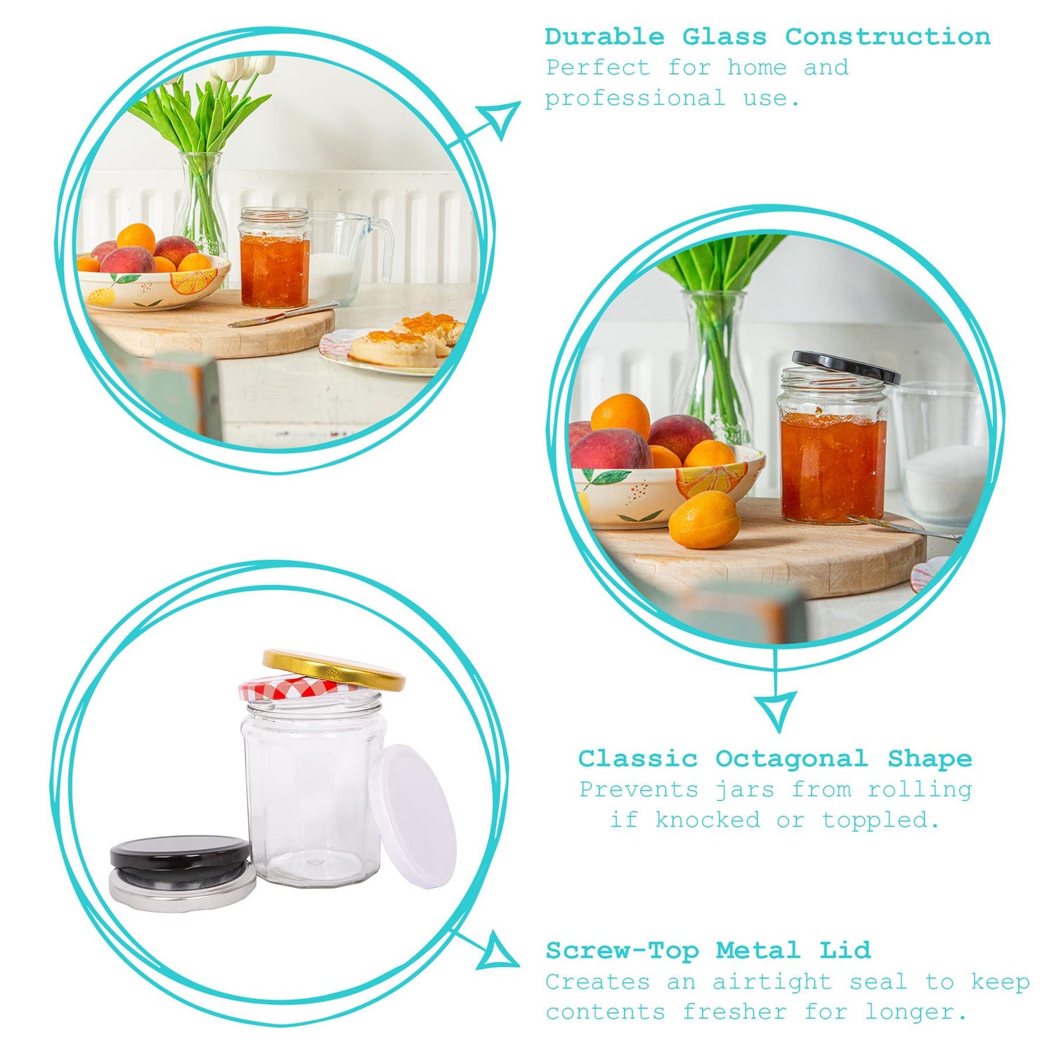 380ml Glass Jam Jar with Lid