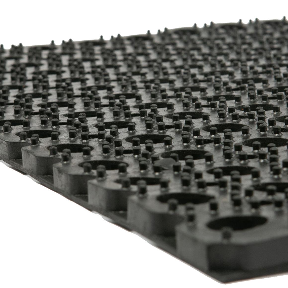 Heavy Duty Rubber Door Mat - 80 x 60cm - Black