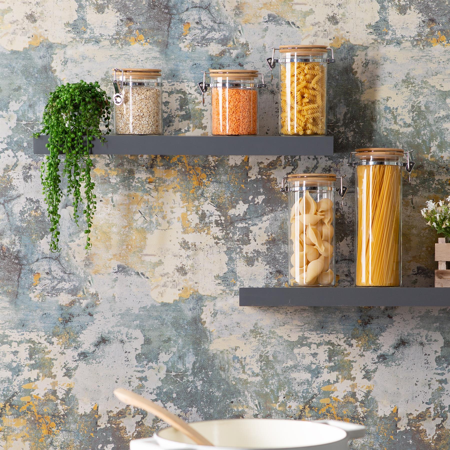 Glass Storage Jar with Wooden Clip Lid - 720ml