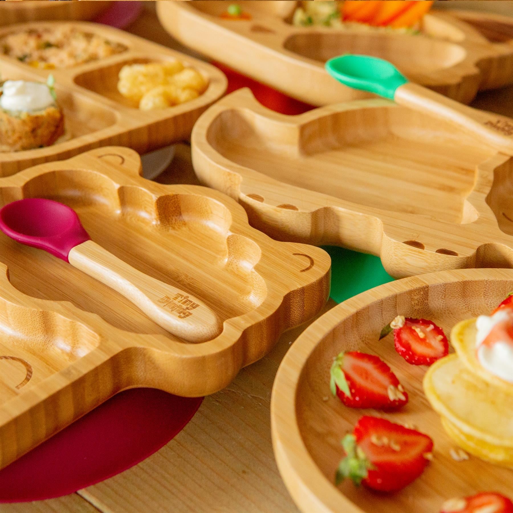 Olive Green Llama Bamboo Suction Plate