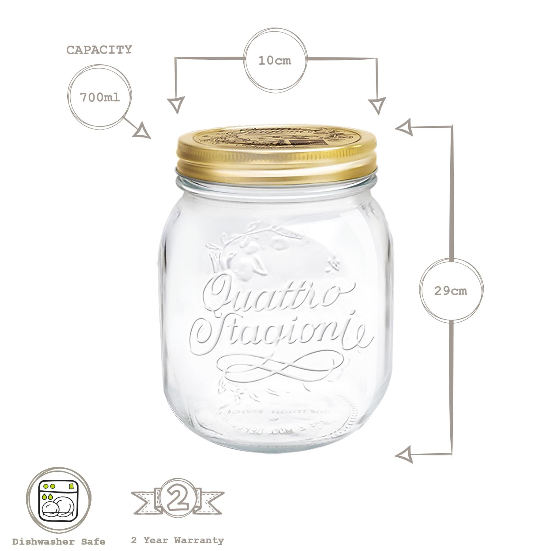 Quattro Stagioni Glass Storage Jar - 700ml