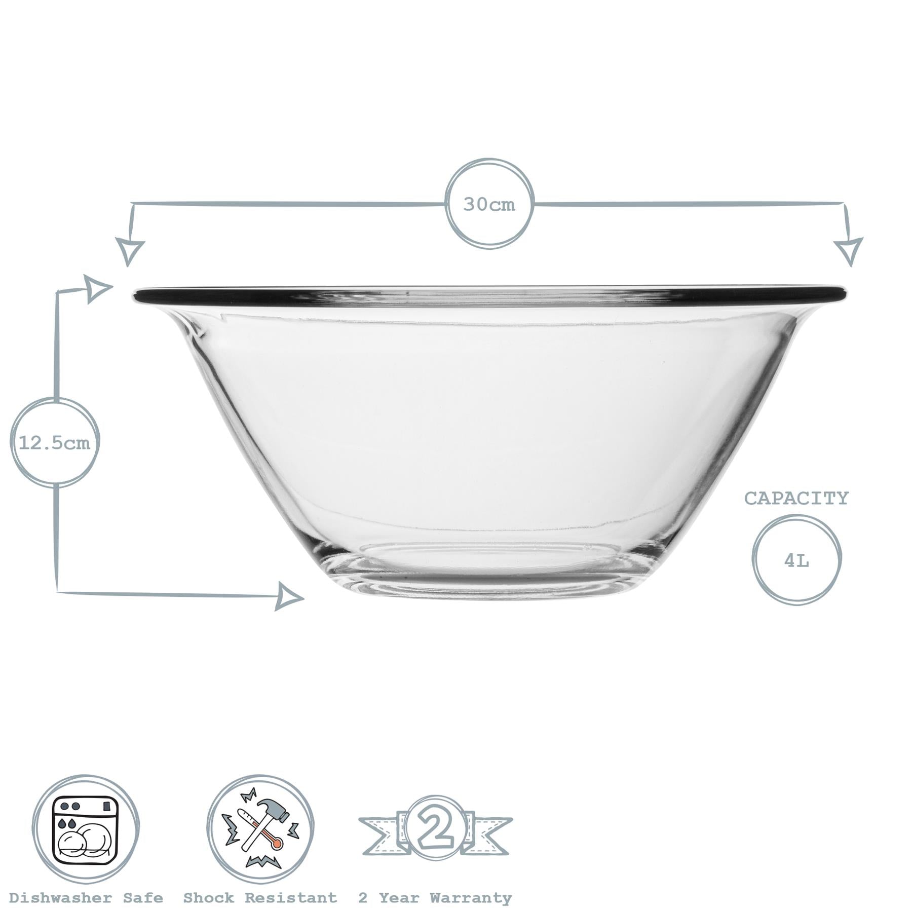 Bormioli Rocco Mr Chef Glass Nesting Mixing Bowl - 4L