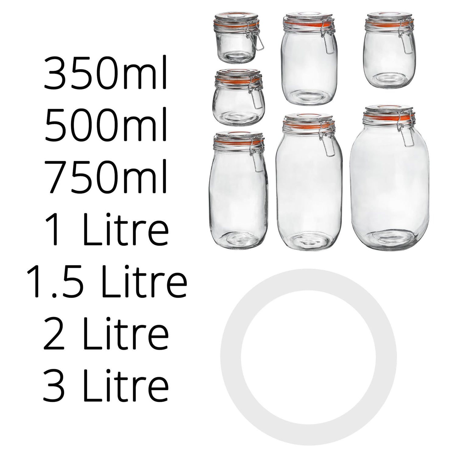 Argon Tableware Airtight Food Seals Glass Jars