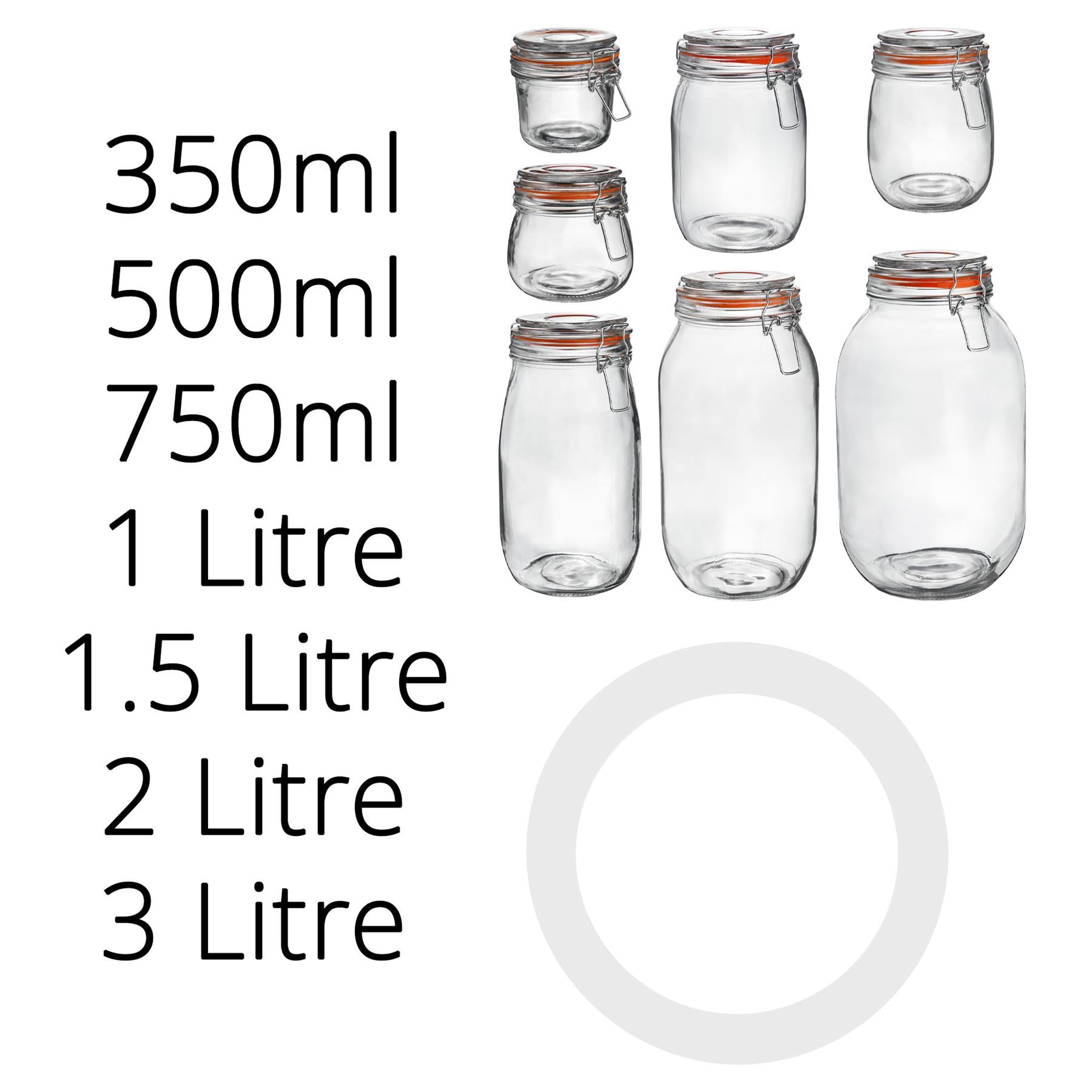 Argon Tableware Airtight Food Seals Glass Jars