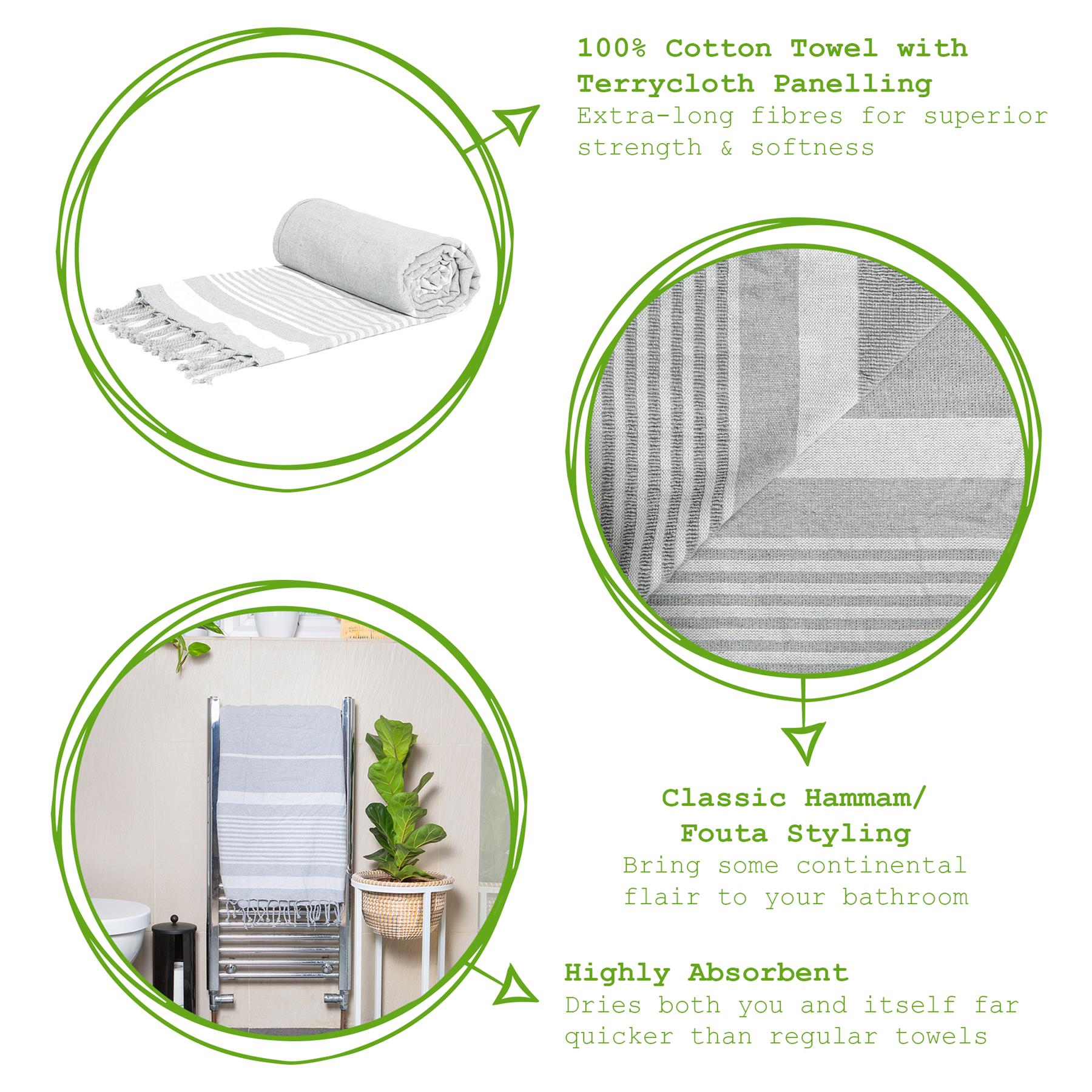 Deluxe Turkish Cotton Bath Towel - Light Grey
