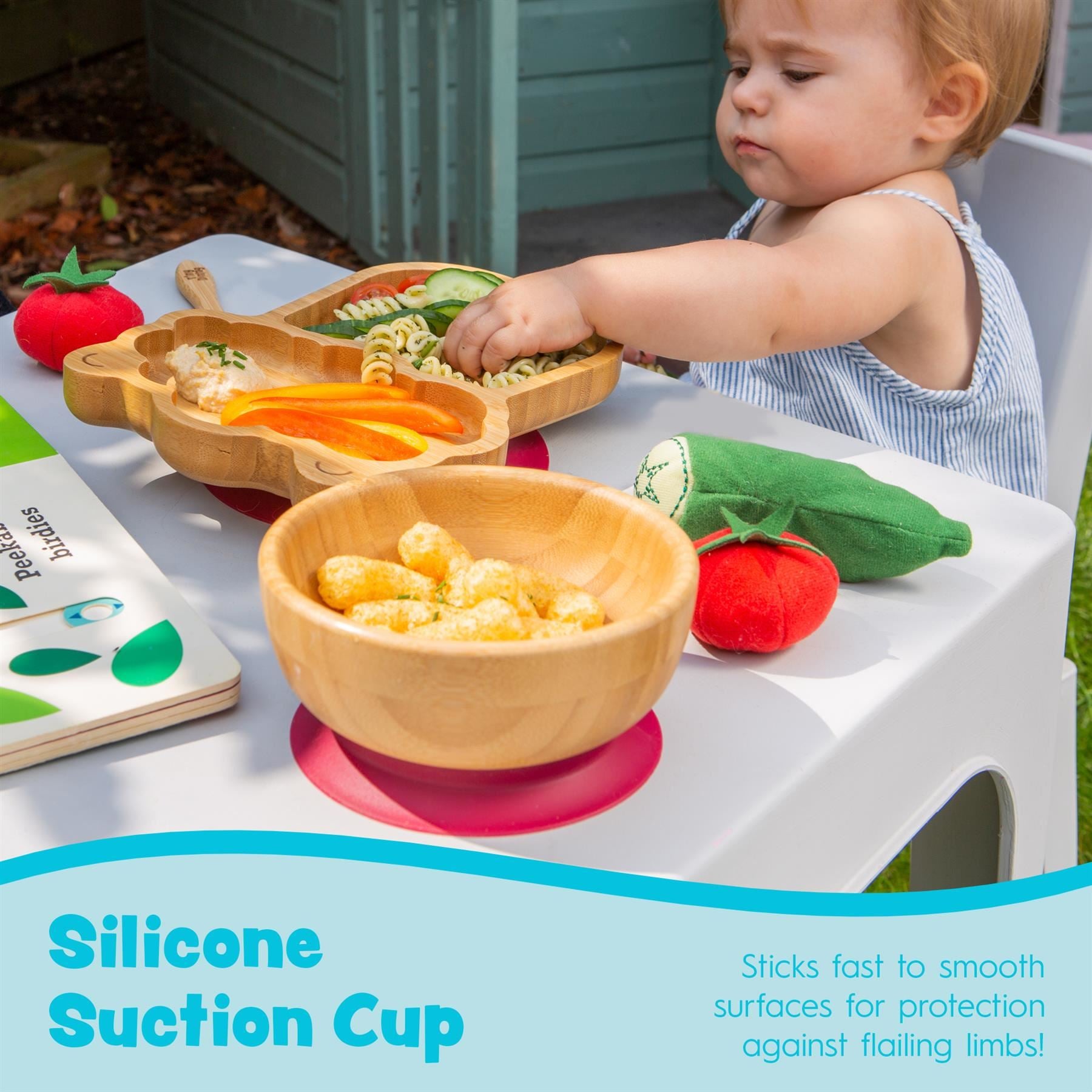 Navy Blue Llama Bamboo Suction Plate