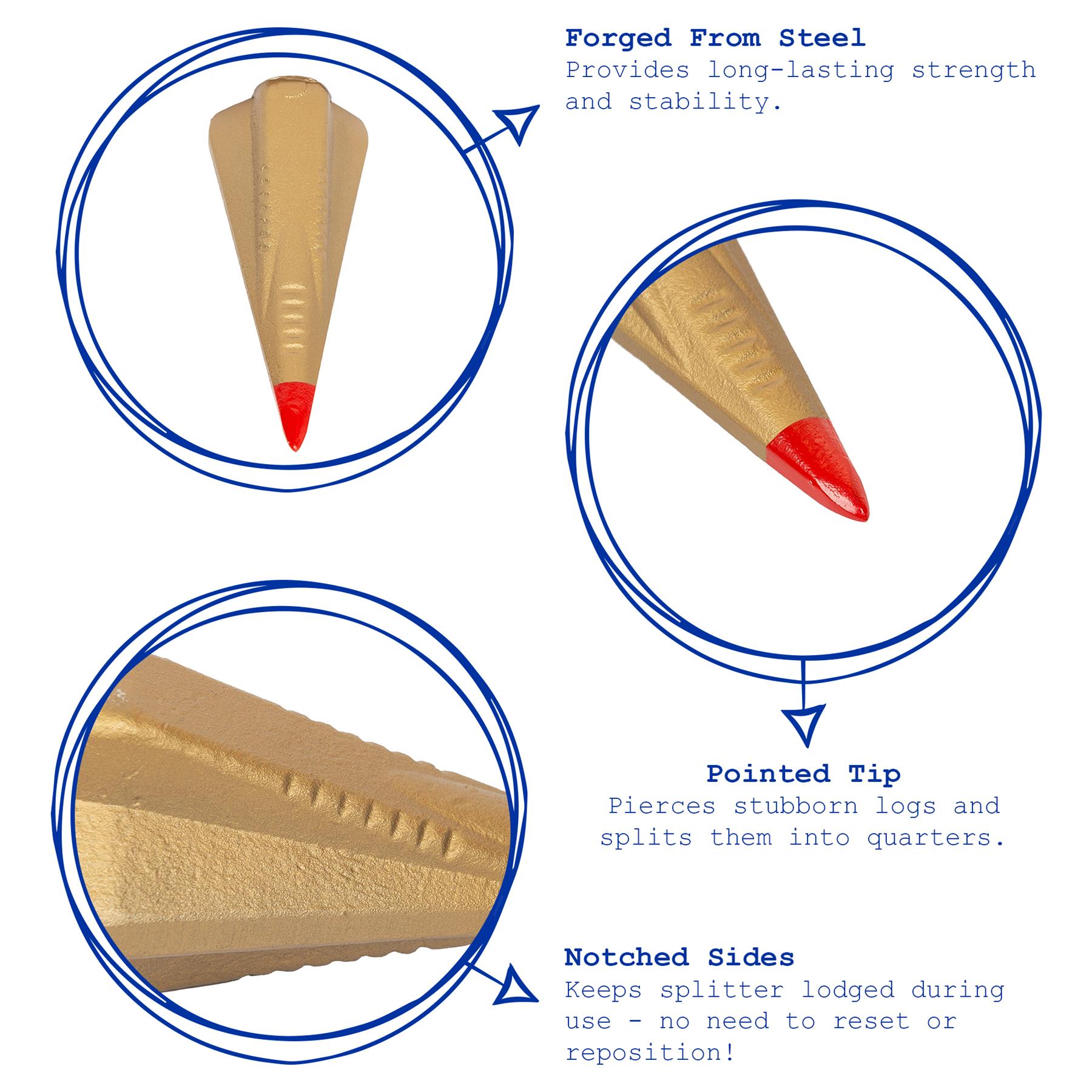 Gold 1.8kg Steel Wood Splitting Wedge